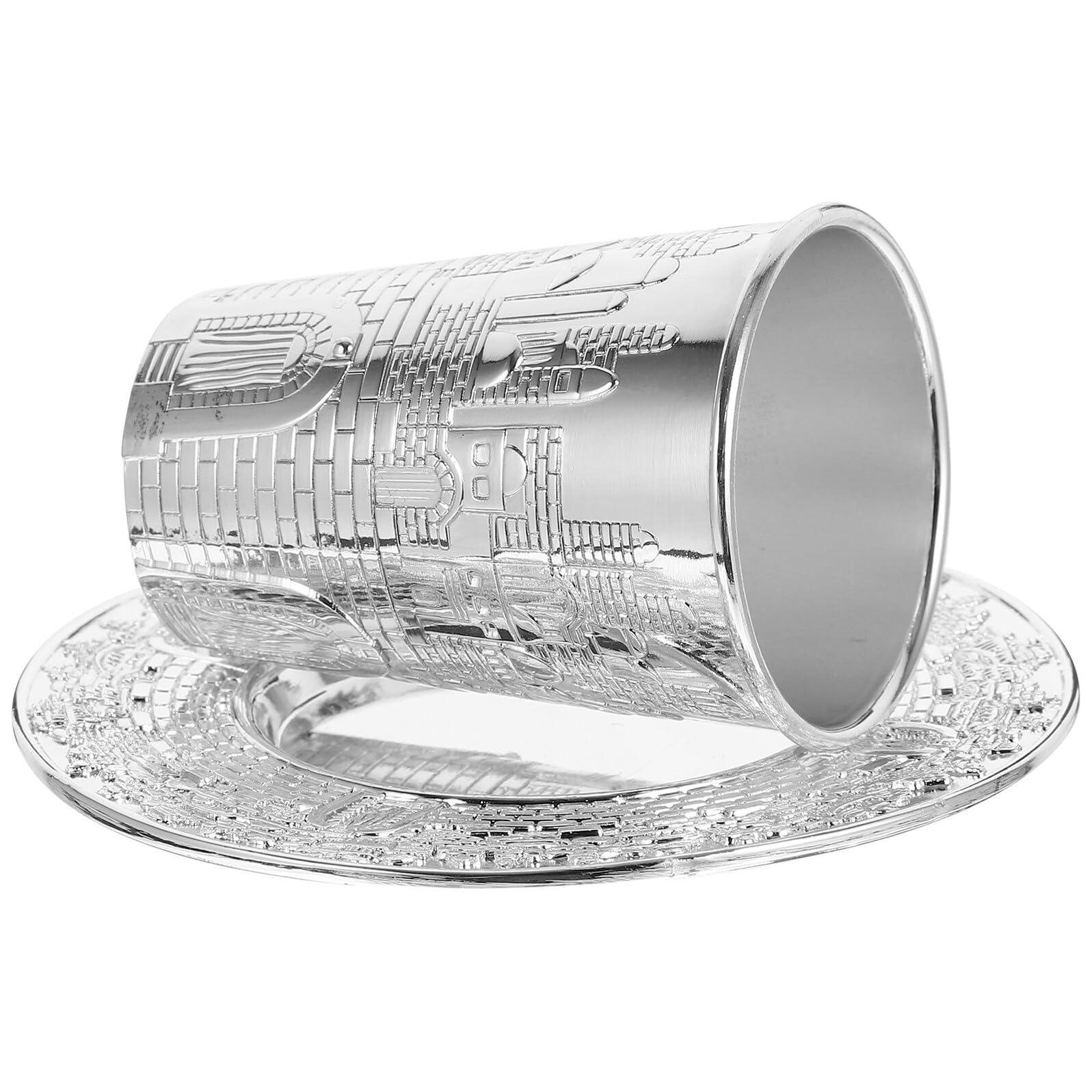 Coupe à vin Kiddouch avec soucoupe Judaica TOYANDONA pour Pâque