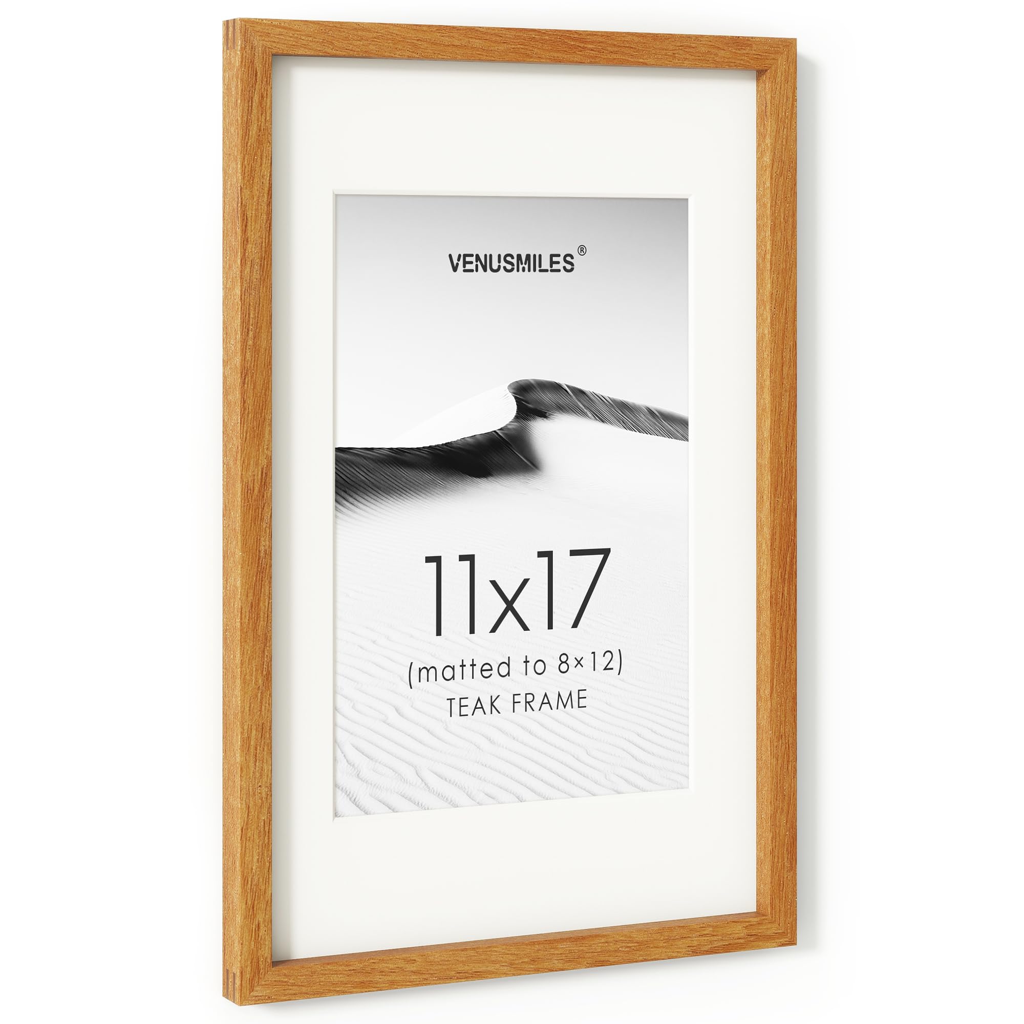 11x17 Picture Frame, USA-Sourced Natural Teak Wood Photo Collage Frame
