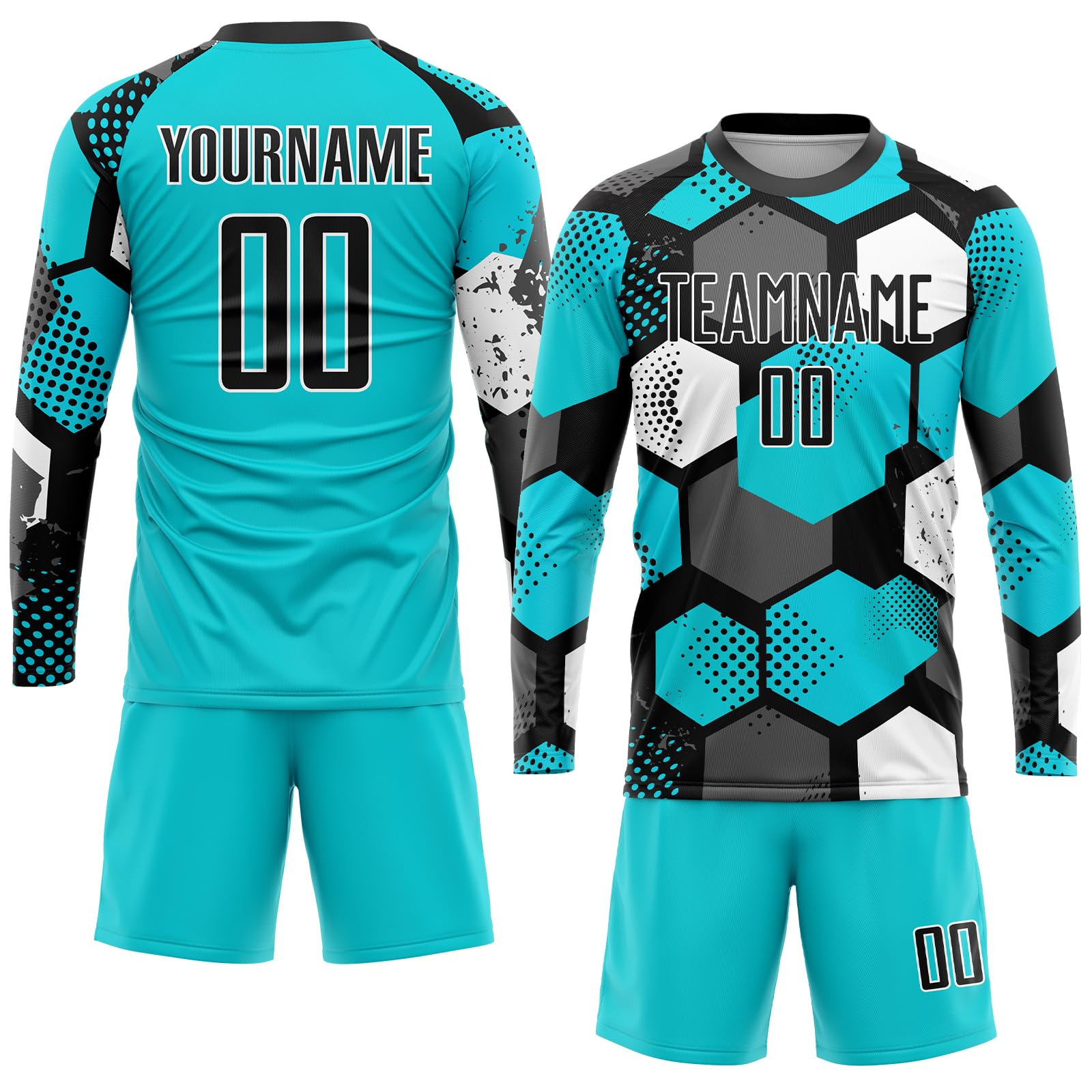 Custom Long Sleeve Soccer Jersey Men Women Youth Kids Personalized Soccer Shirts and Shorts Printed Name Number Logo