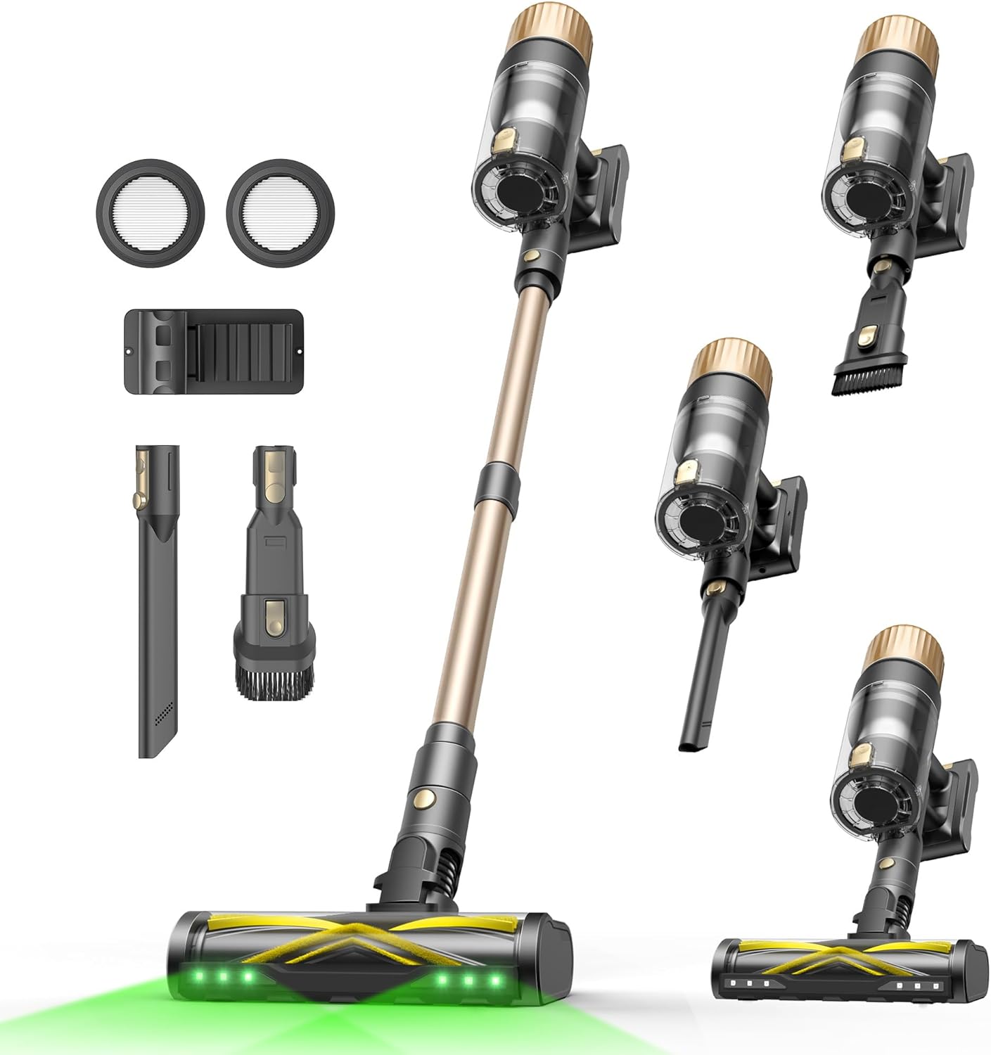 Product image of Ultenic U15 Cordless Vacuum Cleaner 50000Pa/65Min Runtime, Anti-tangle Brush with GreenEye Technology, Self Standing Stick Vacuum, Telescopic Tube, Ideal for All Floors, Carpet & Pet Hair