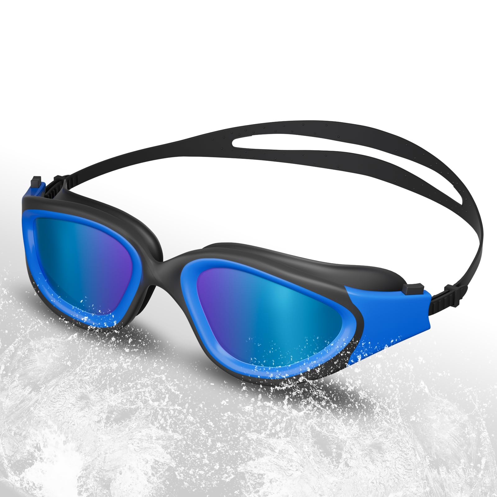 MEKAJUS Swim Goggles, Wide Vision Swimming Goggles For Adult Men Women Teenagers Anti-Fog Anti-UV No Leakage