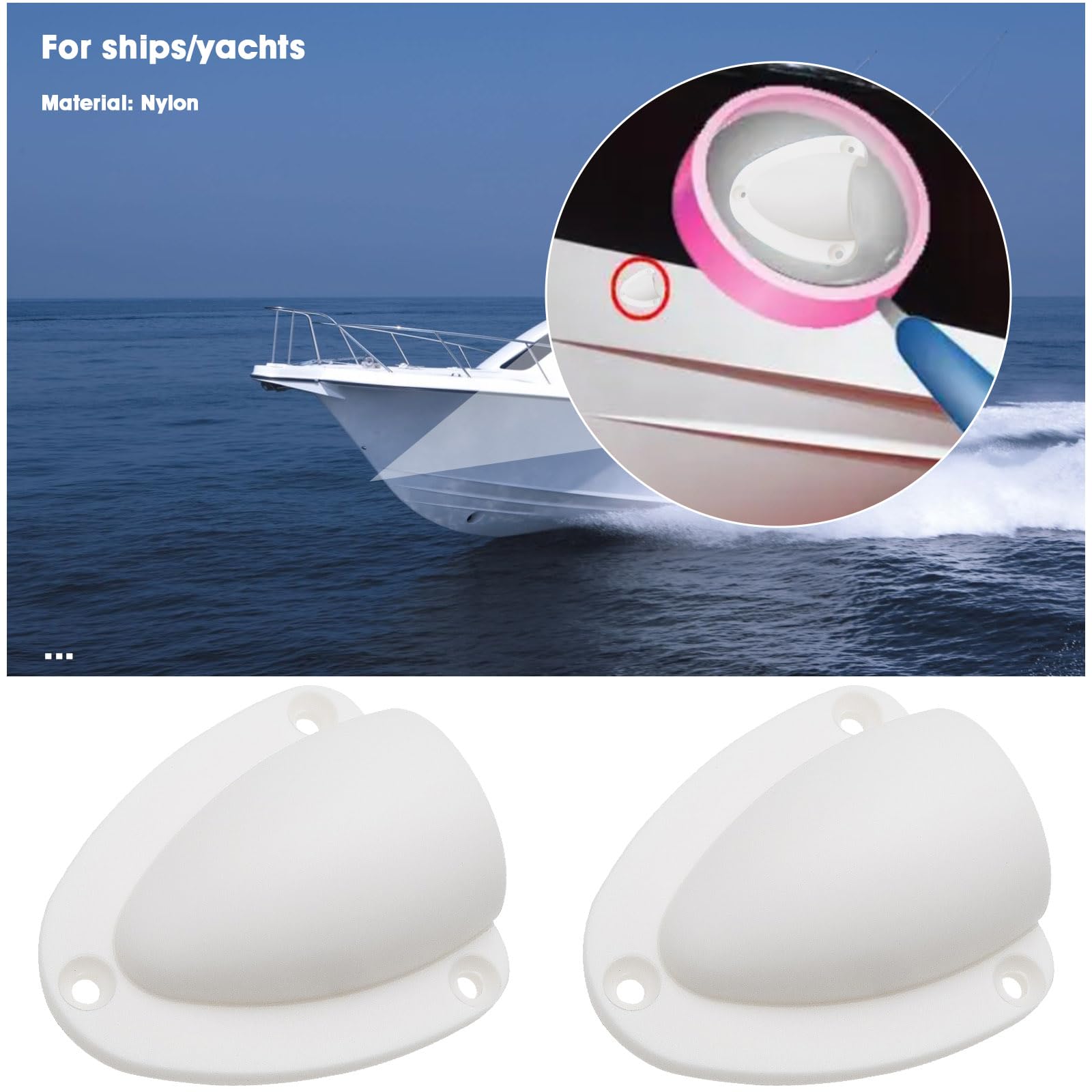 4 teilige Marine Entlüftungsabdeckung für Kabel Nylon Entlüftungsabdeckungen Clamshell Entlüftungsmuschel mit Schrauben für Yachten Boote Schiffe (Größe L/weiß)