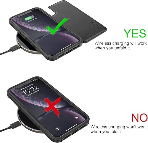 Miniatura 5 de Arae Funda para iPhone 11 Pro Max de piel sintética con bolsillos para tarjetas, cubierta trasera con tapa para iPhone 11 Pro Max 2019 de 6.5