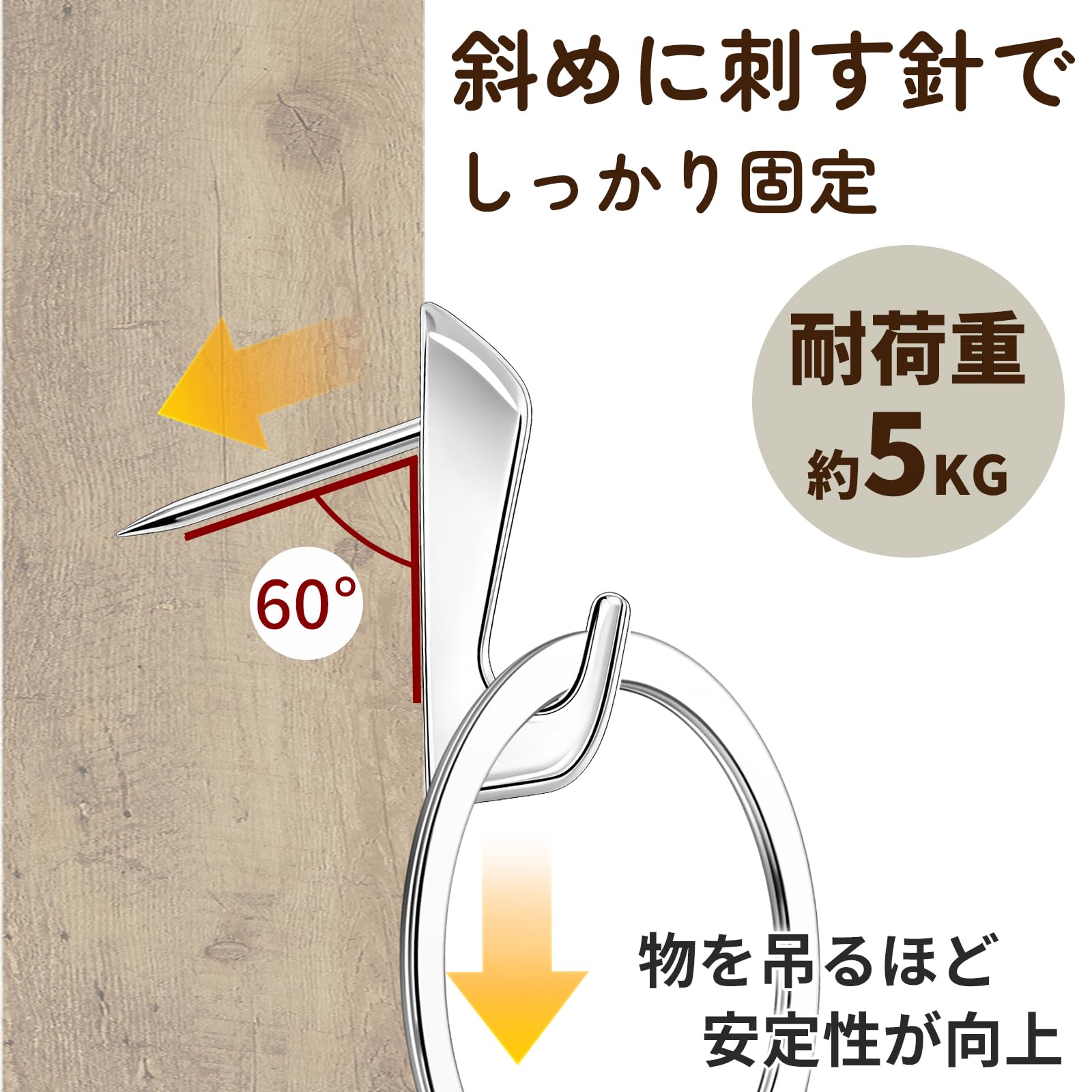 Amazon | Athvcht 壁掛けフック ピンフック 壁を傷つけない 16個セット