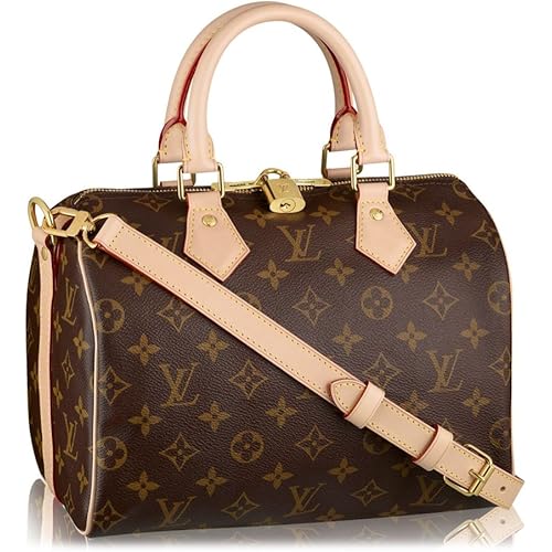 Louis Vuitton Monogram Crosss Body Leather Handles Canvas Handbag Speedy Bandouliere 25 Article: M41113