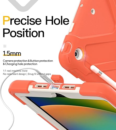 Miniatura 168 de BRAECN Funda para iPad de 9ª/8ª/7ª generación, resistente a prueba de golpes con protector de pantalla, soporte para lápices, soporte para tapa