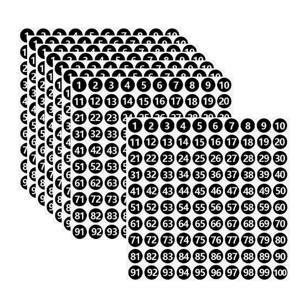 Hugede Black 5000 Pcs Round Number Stickers Self Adhesive Number Stickers Consecutive Number Stickers Small Sticky Number Labels Organizing Number Labels For Office Classroom