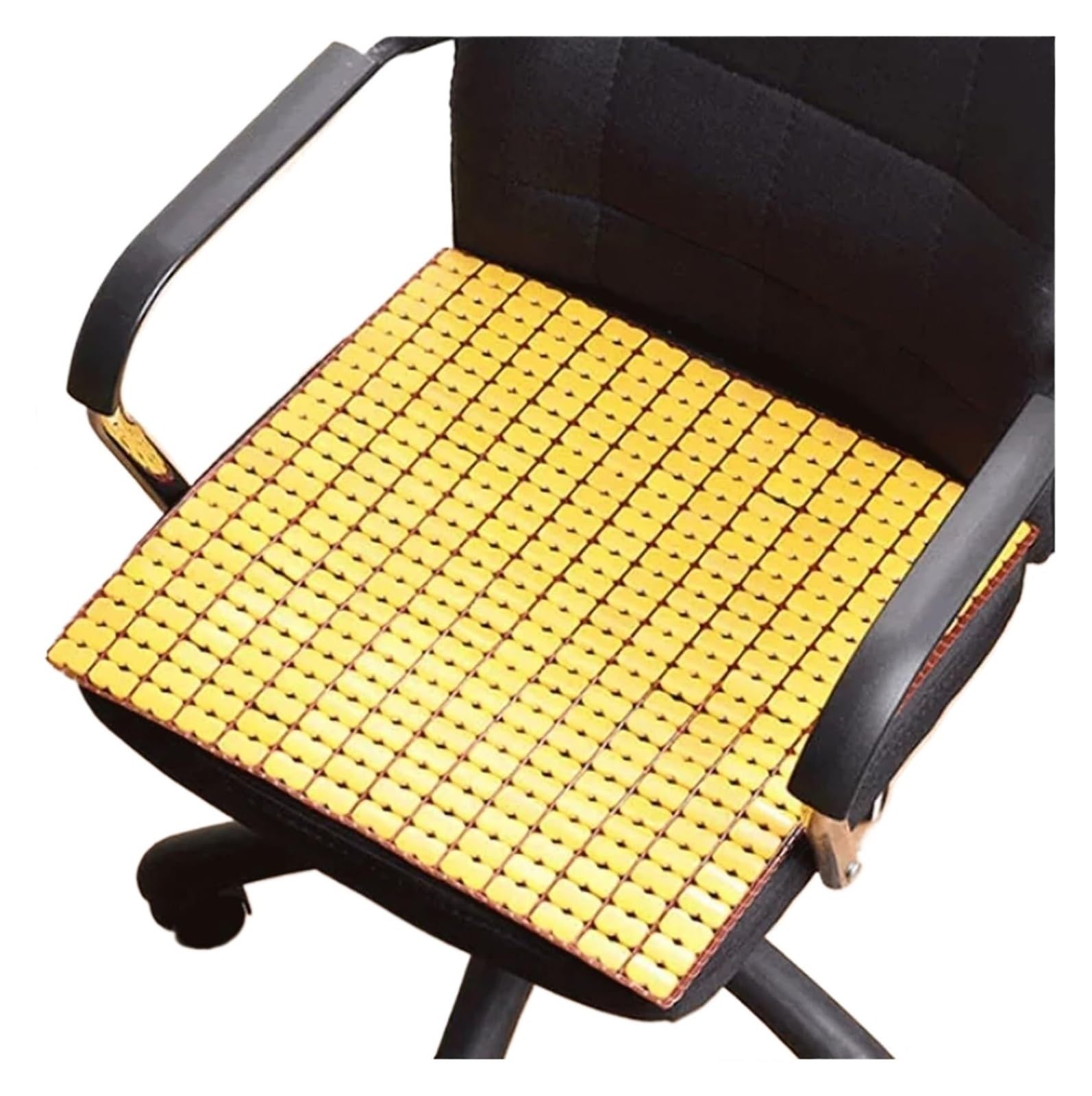 QCKNKMGG Cooling Bamboo Cushion Mat, Car Seat Cooling Pad Multicolor Multiple Sizes(Yellow,55 * 55cm)