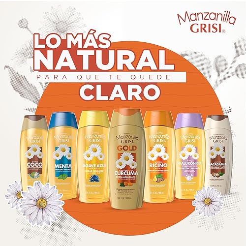 Miniatura 6 de Manzanilla Grisi Gold Extract Champú aclarador cabello efecto aclarante y brillante con extracto de flor de manzanilla y cúrcuma 1350 Fl Oz