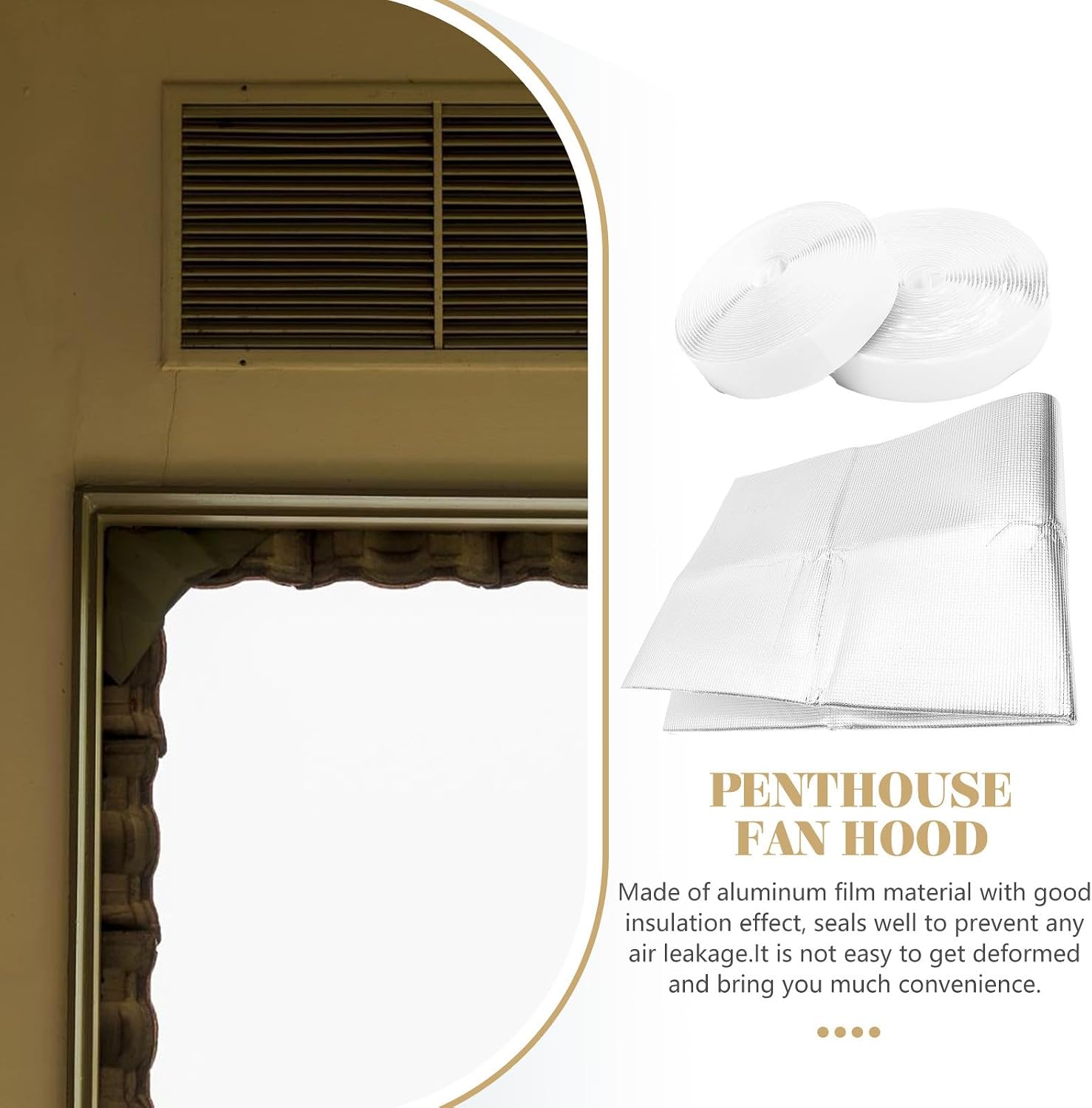Healeved Attic Fan Cover Insulation Ceiling Fan Shutter Seal Return Vent Cover 50. 79*37. 4in White