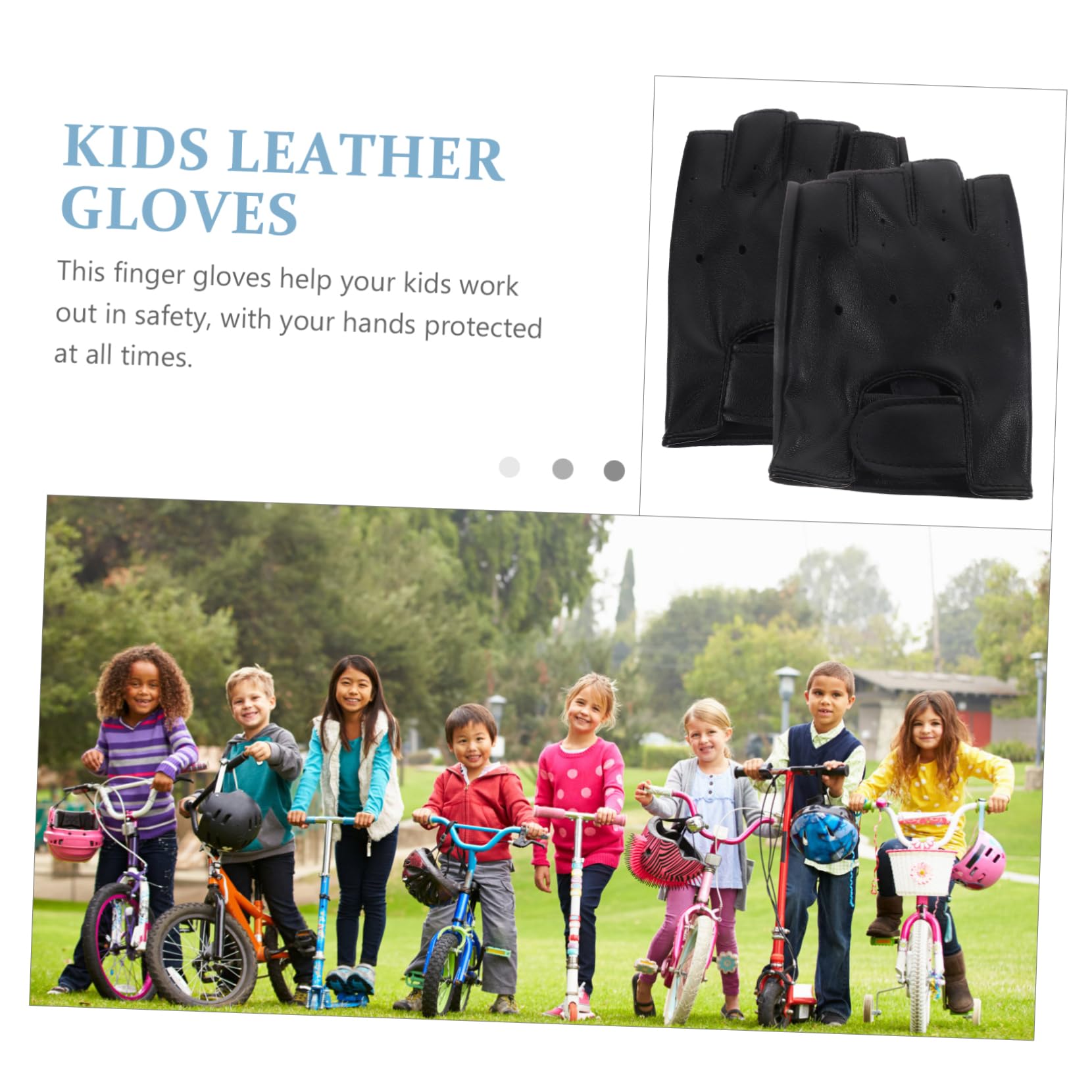 Baluue 5-13 Year Old Boys and Girls Led Gloves for Biking Youth Gloves Half Finger Design for Outdoor Sports Comfortable and