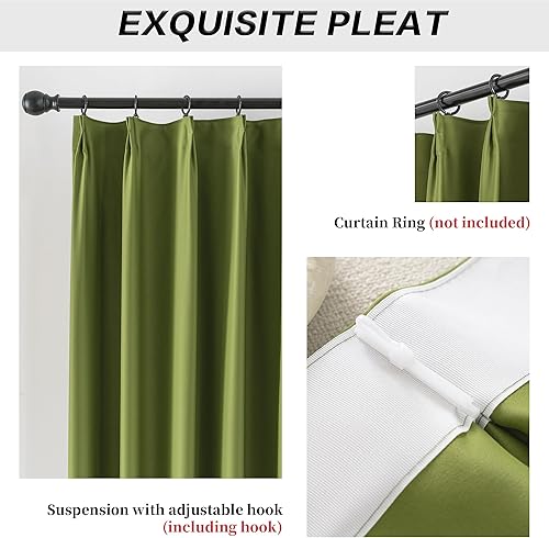 Miniatura 2 de 2 paneles de cortinas plisadas para oscurecer la habitación, cortinas plisadas para ahorrar energía para sala de estar, paneles plisados para