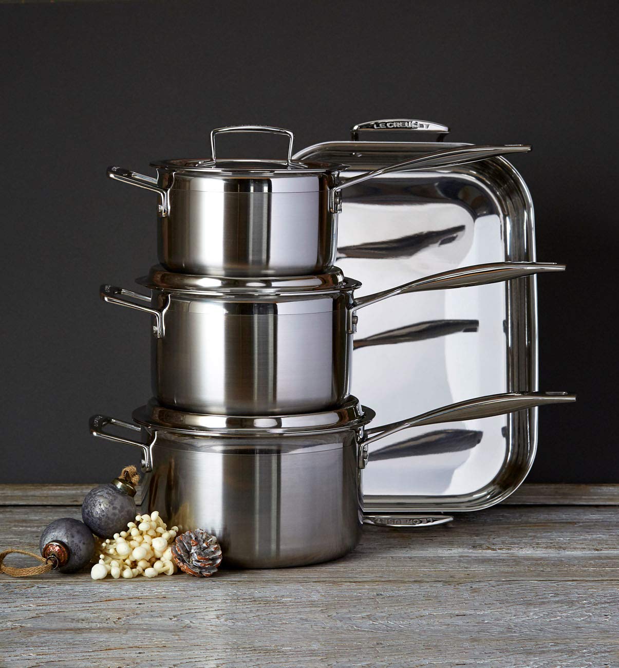 Le Creuset Cazo con tapa de acero inoxidable 3-Ply 20 cm, 96200920001000