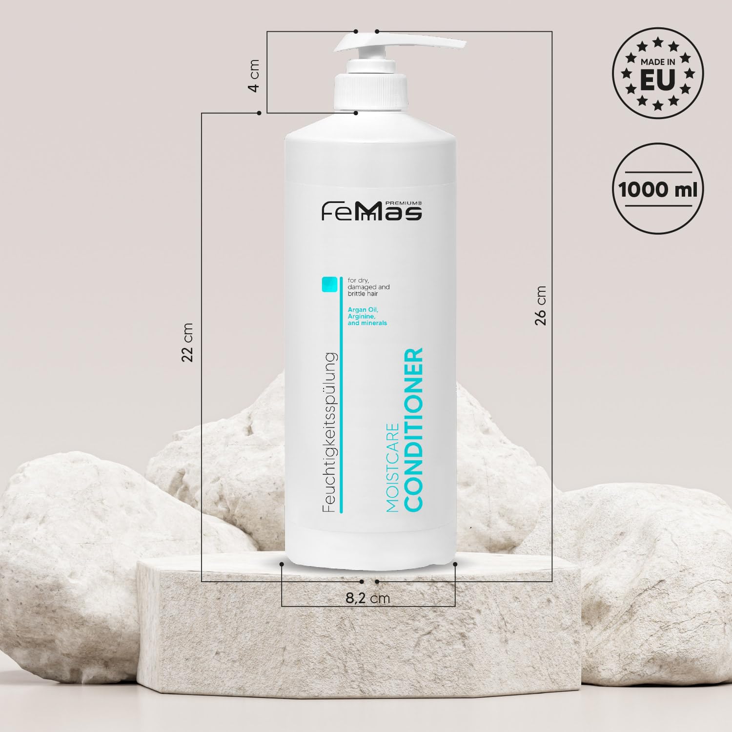 Femmas Moistcare zestaw do pielęgnacji włosów, szampon, odżywka, maska, 1000 ml