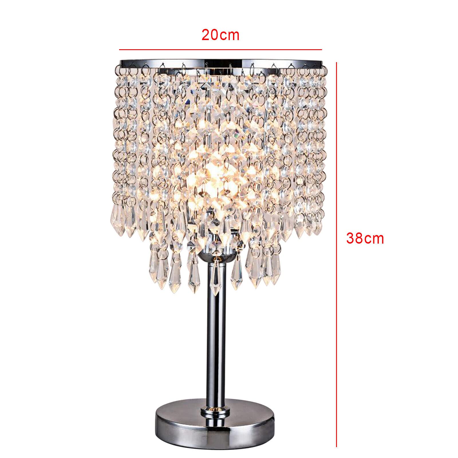 Lampada da tavolo in cristallo, moderna lampada da comodino, lampada da scrivania, lampada da comodino, leggera, per studio, soggiorno, camera da letto, LED, E27