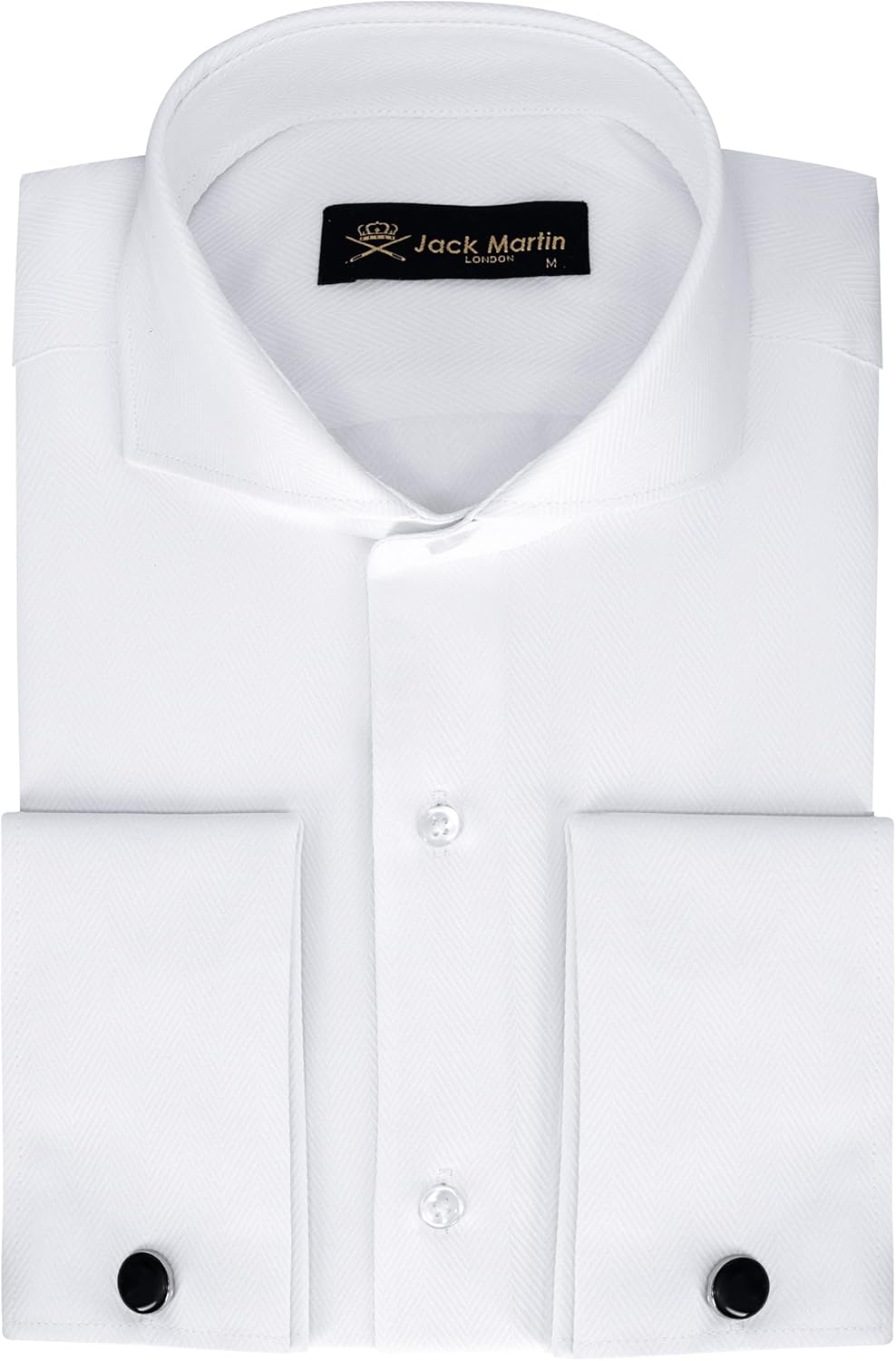 Men's French Cuff Dress Shirts with Cutaway Collar | Cufflinks Included | Luxe Long Sleeve Button-Up Shirt for Men