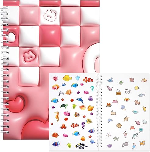 Álbum de recolección de calcomanías para niños y adultos, cuaderno organizador de calcomanías reutilizable para colección y organización de