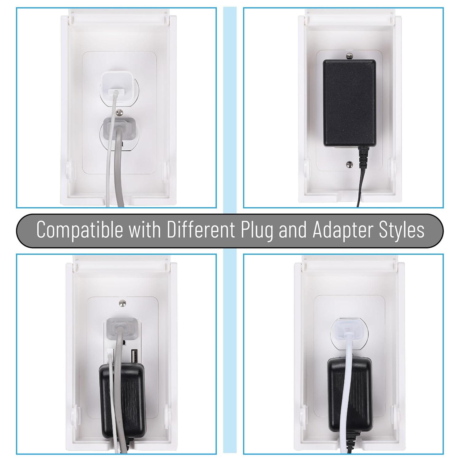 Bates- Baby Safety Outlet Cover Box, 4 Pack, White, Outlet Covers Baby Proofing, Plug Covers for Electrical Outlets