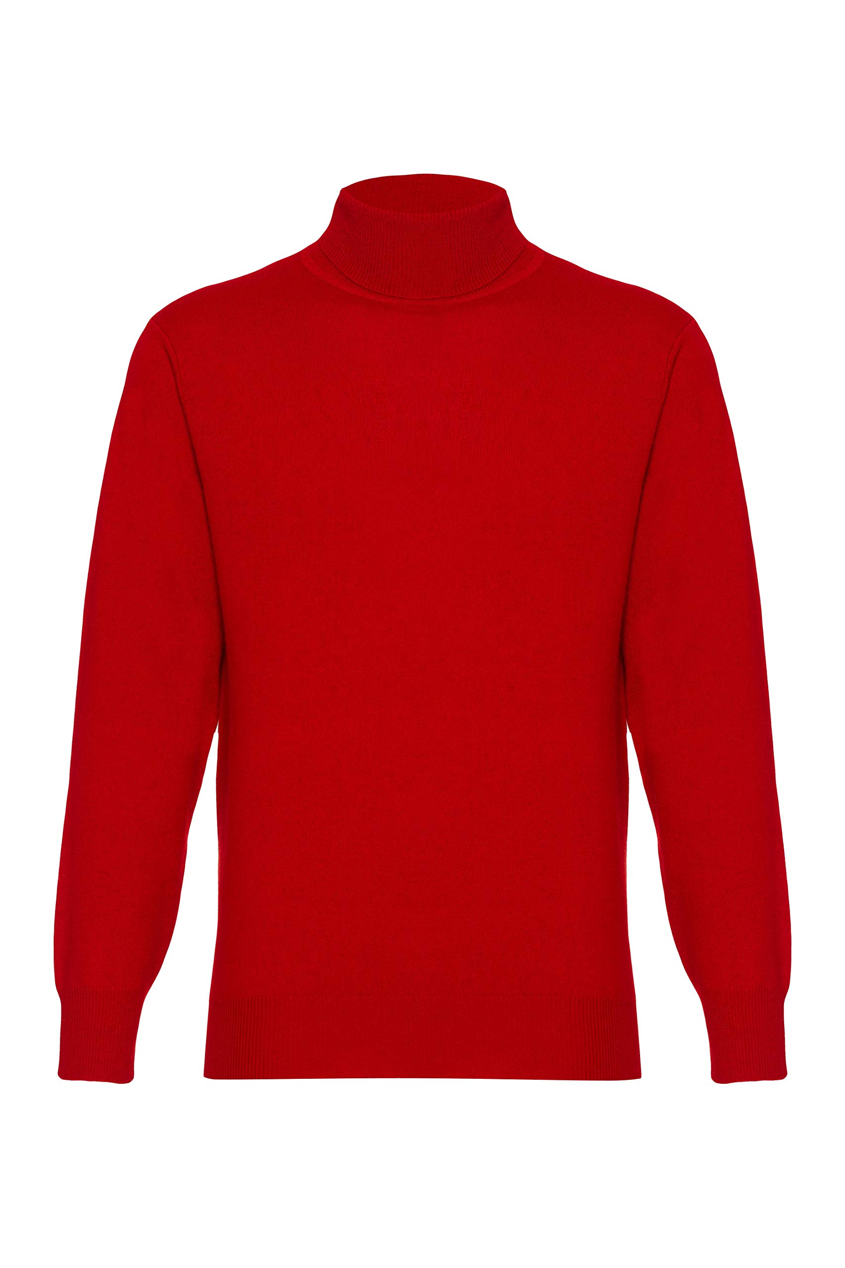 Lona Scott Men's Red Pure Cashmere Polo Neck Jumper, XX-Large