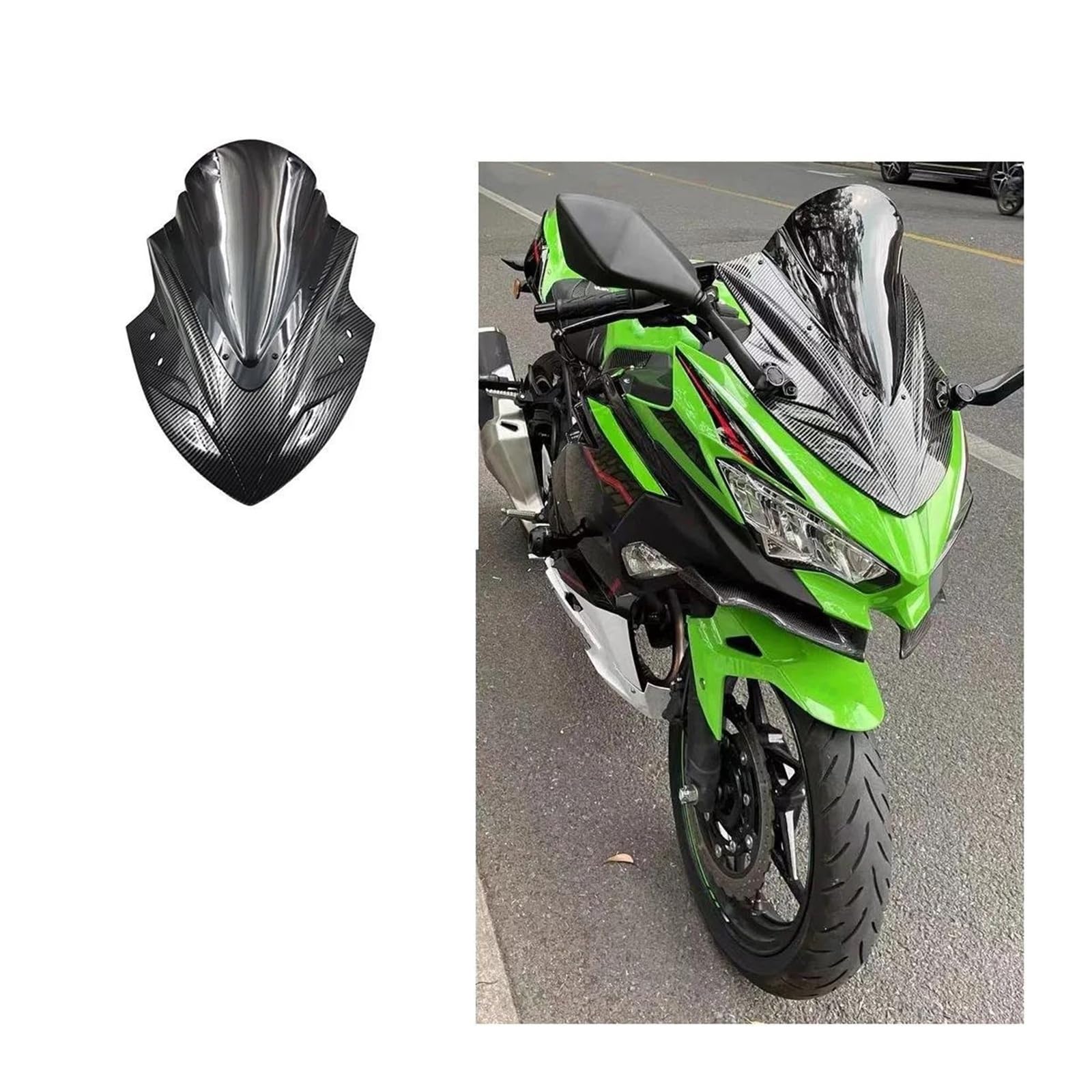 Pasuje Do Ninja 400 250 300 Ninja400 Ninja250 Ninja300 2013-2020 Osłona Przedniej Szyby Motocykla Przepływ Powietrza Wiatr Osłona przeciwsłoneczna Deflektor