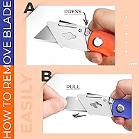 Vista 11 de DIYSELF Paquete de 4 cuchillos utilitarios, cortadores de caja para fines ligeros, cuchillo de afeitar, cuchillo cortador de caja para dibujos