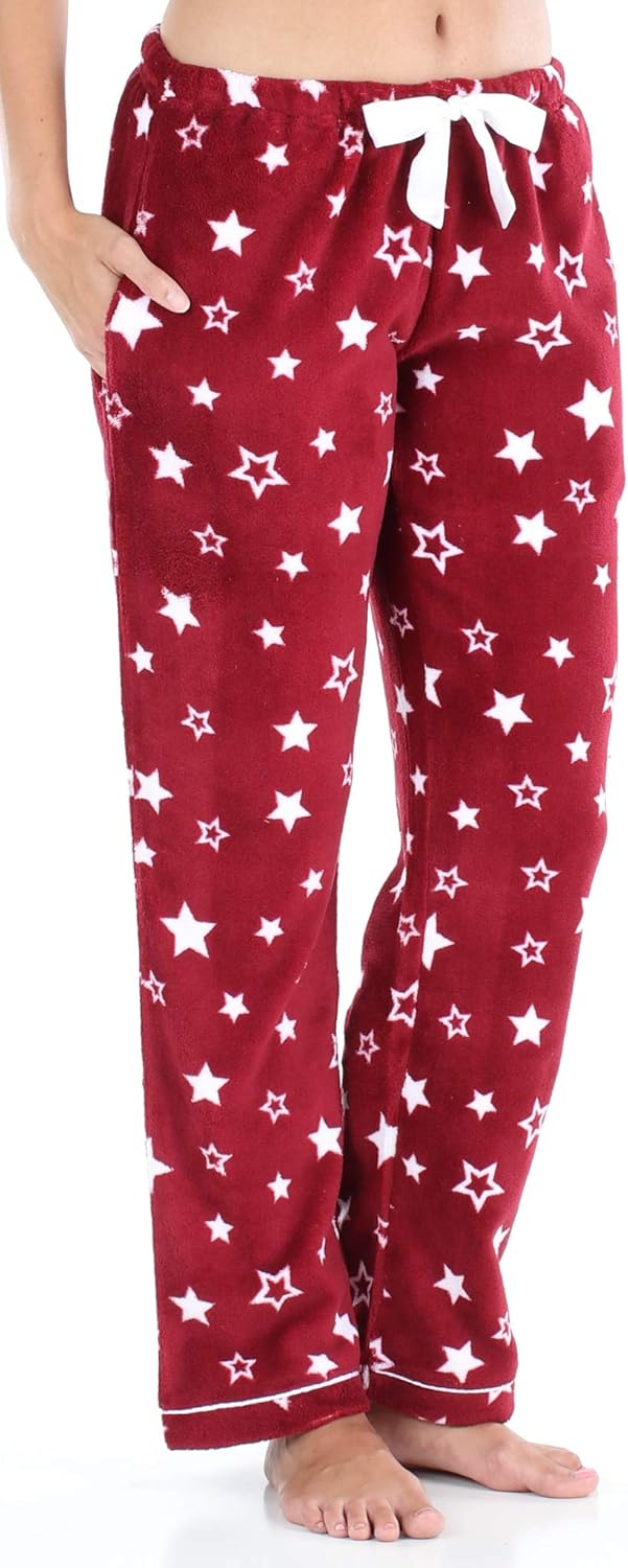PajamaMania Women's Plush Fleece Pajama Pants with Pockets - Image 4