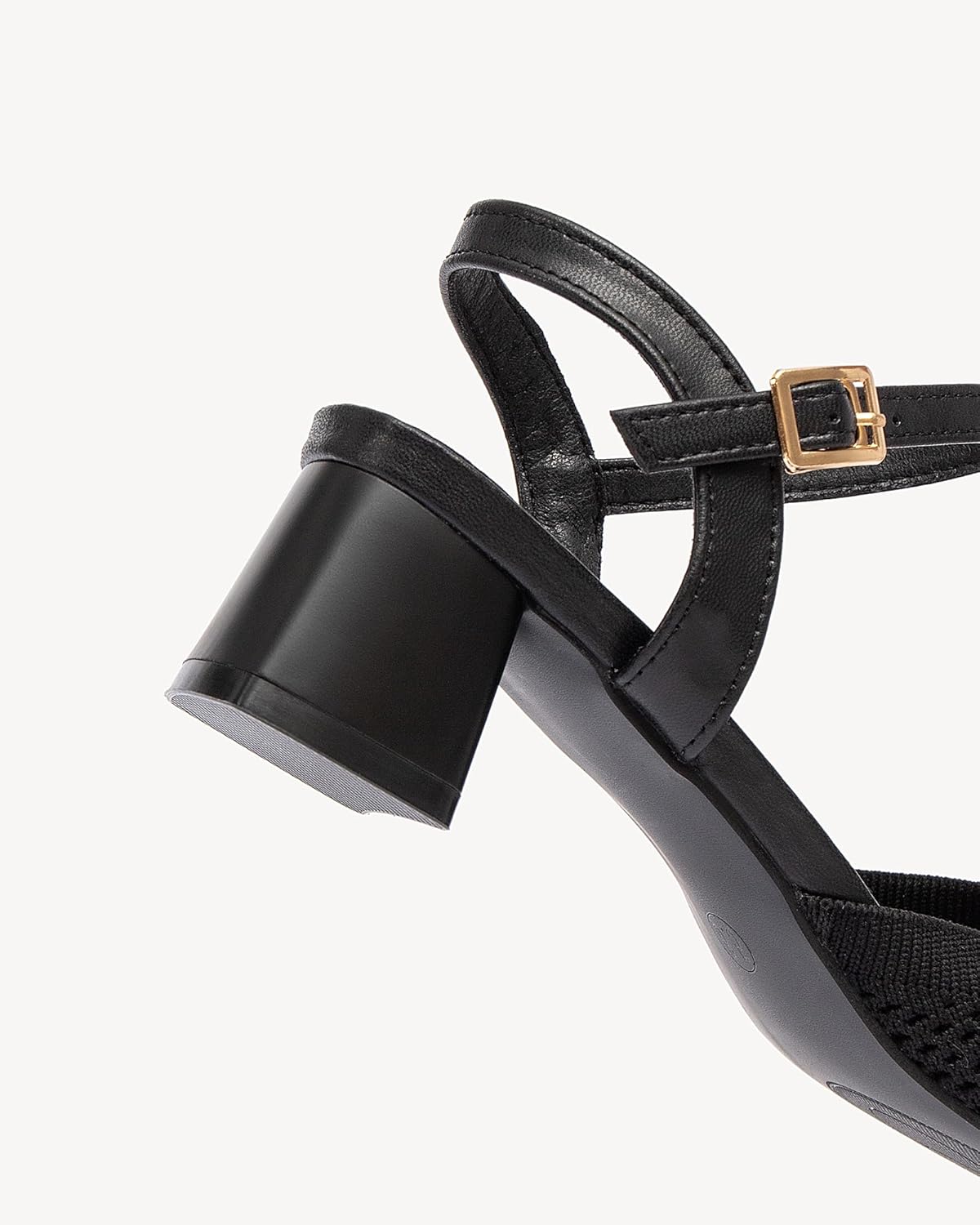 NEWBELLA Women's Knit Pointed Toe Chunky Heel Sandals - Chunky Block Heel Summer Shoes, Breathable Sandals for Business and Daily Wear - Image 7