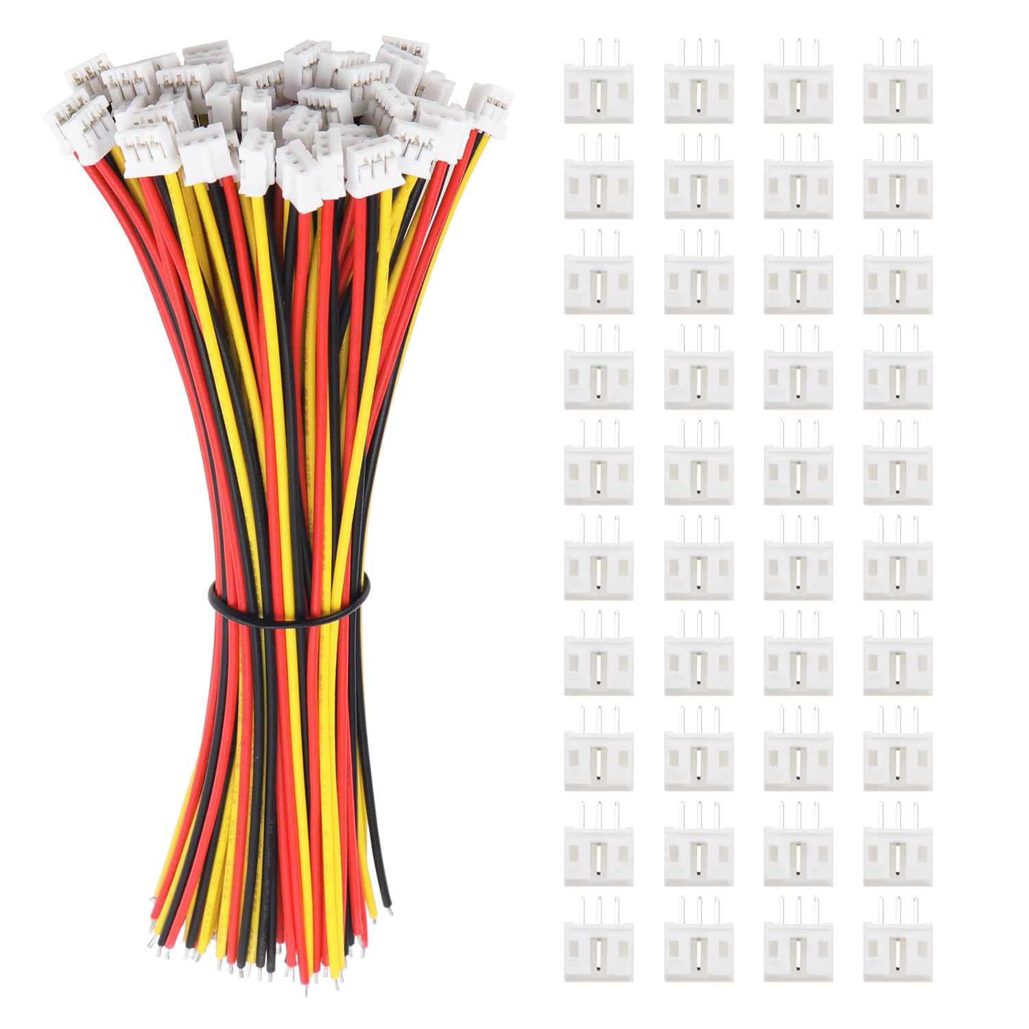 Connettori JST PH2.0 4 Pin Maschio E Femmina PENGLIN | Set 40 Pezzi Con Cavo 100 Mm 26 AWG | Adattatore A 4 Poli Per LED E PCB