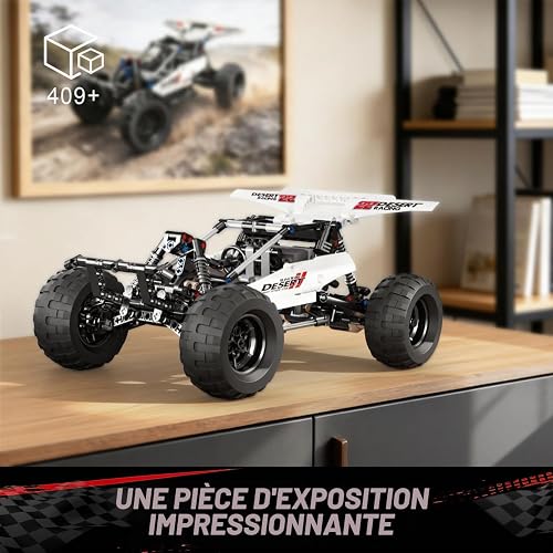 Mould King 18001 Buggy RC Technique en Briques – Véhicule de Course Tout-Terrain motorisé avec télécommande et contrôle Via Application, modèle Buggy du désert, pour Adultes et Adolescents (8+) - 7