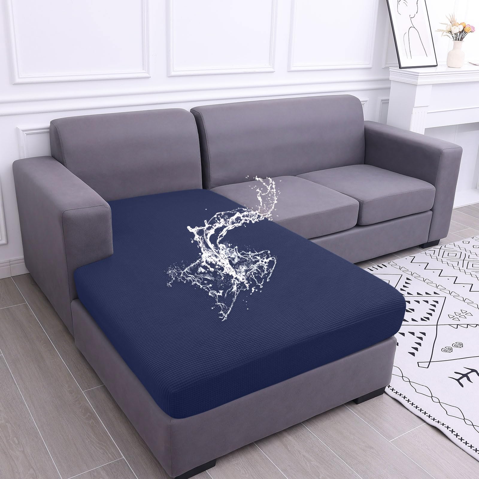 hyha Waterproof Sectional Couch Covers, Non Slip Sofa Cushion Covers