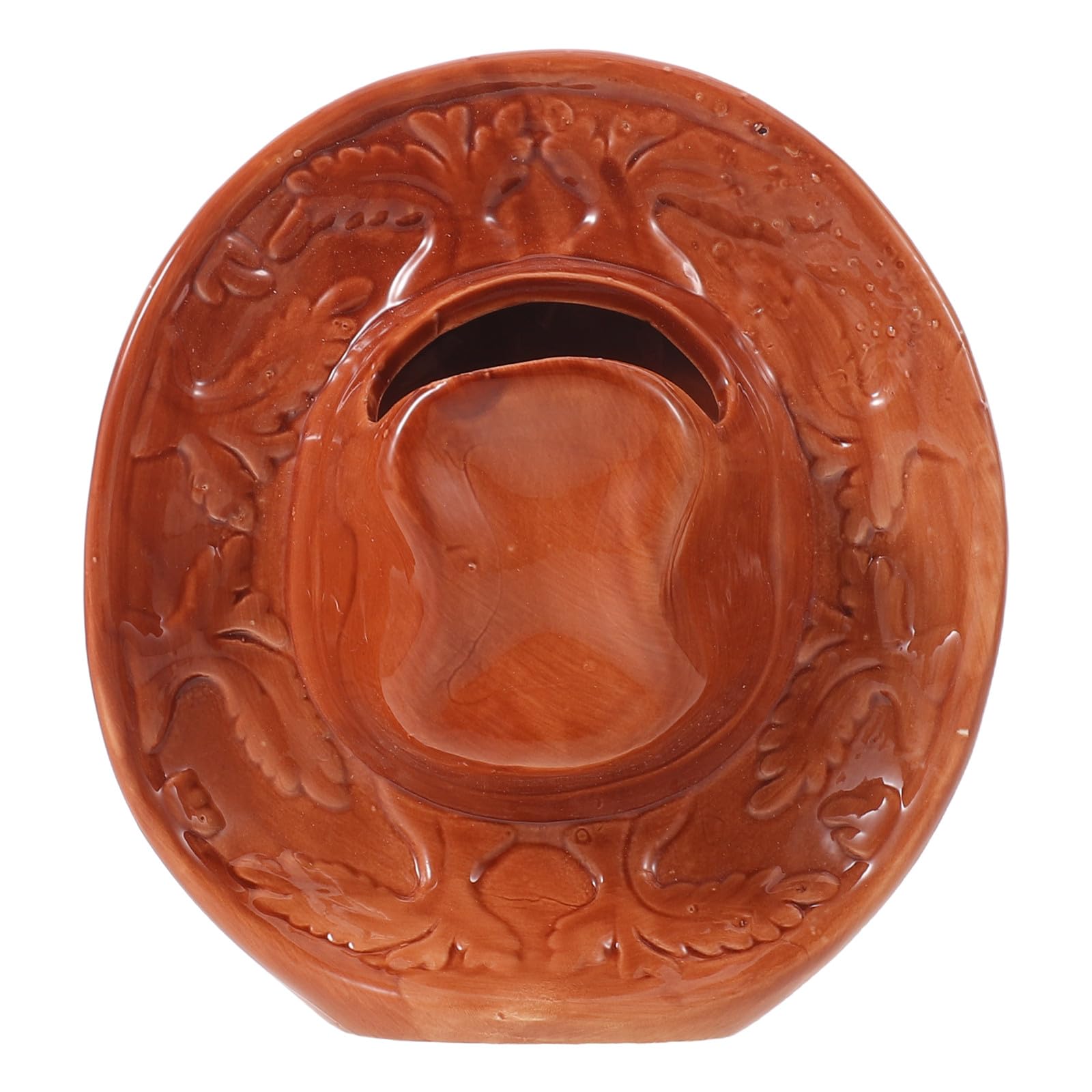Keramikvase in Cowboyhutform für Hochzeitsdekoration, Wandpflanzgefäß für Kunstblumen, rustikale Boho-Regal- und Tischdekoration, Akzent im Westernstil