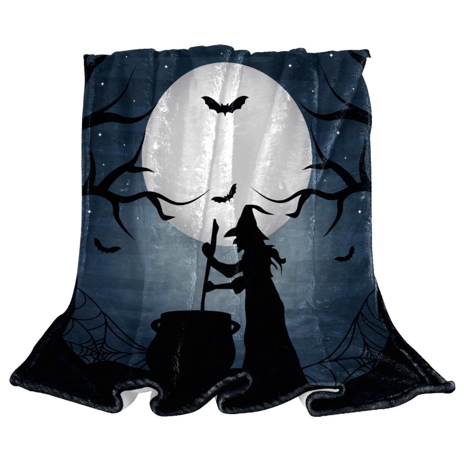 Couverture polaire sorcière Halloween plaid doux chaud lit canapé