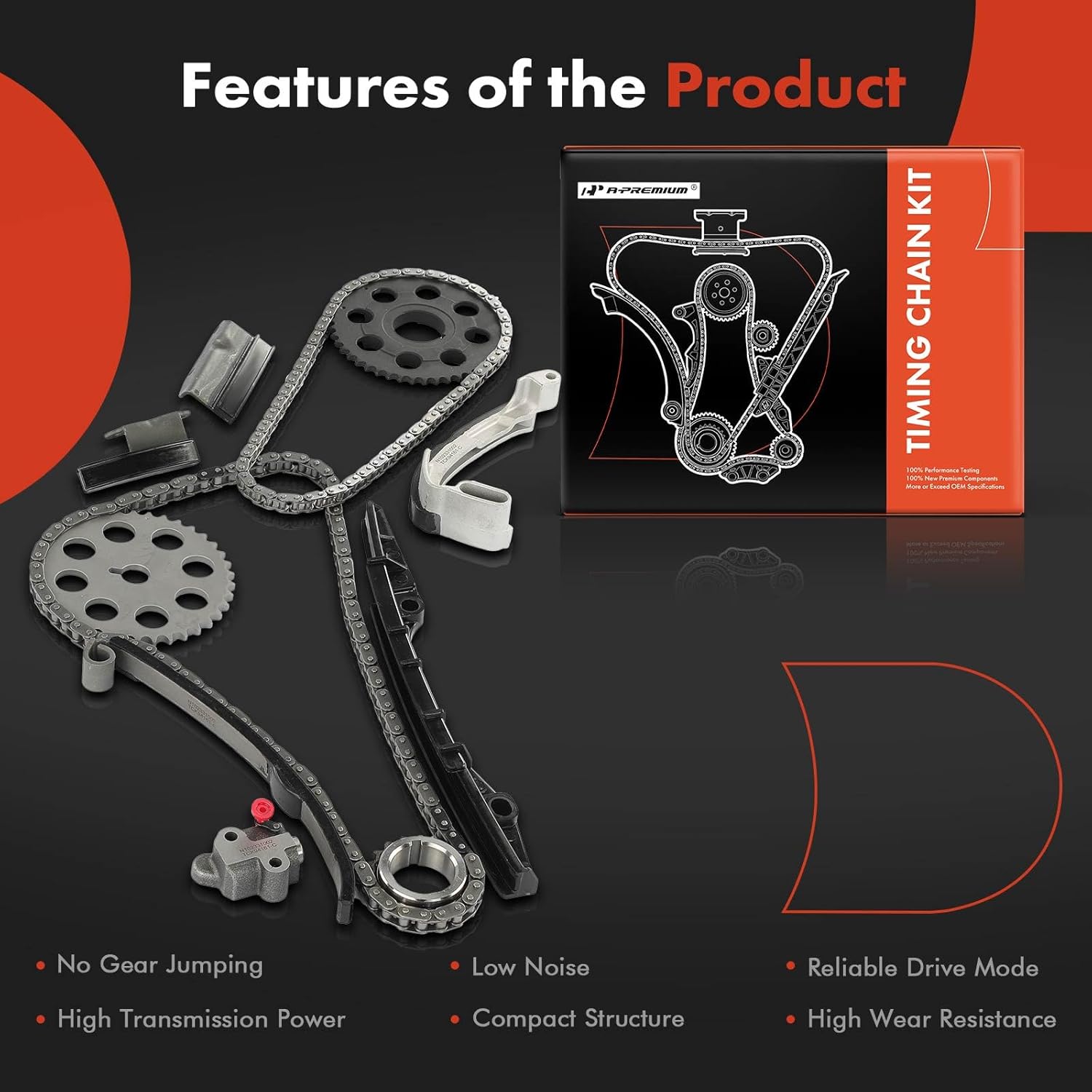 A-Premium 11PCS Engine Timing Chain Kit W/Sprocket & Tensioner & Guide Compatible with Mazda B2600 1989-1993, MPV 1989-1994 - L4 2.6L - Replace# G60111701