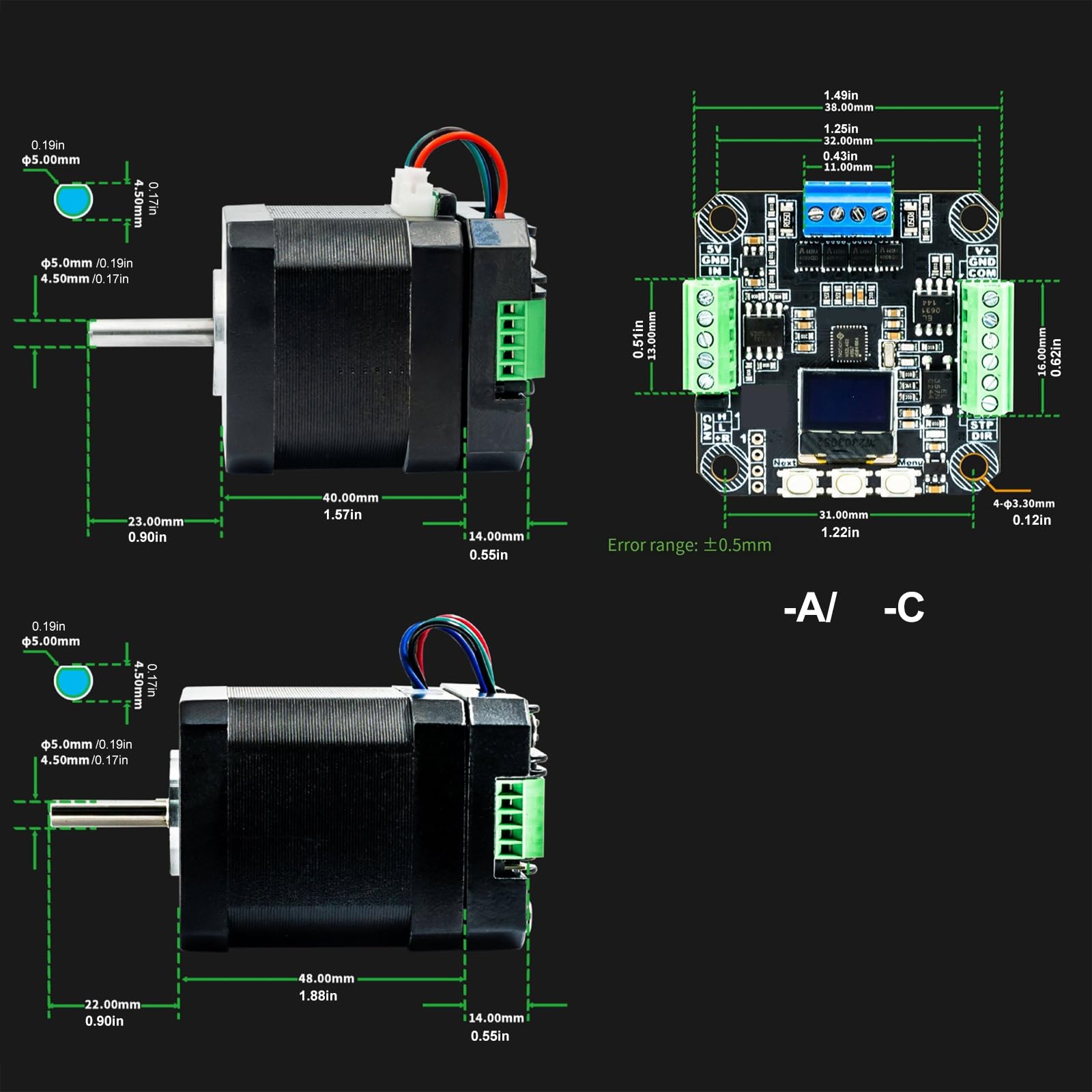 SERVO42D Driver Board Module Set con cablaggio terminale, CANMB