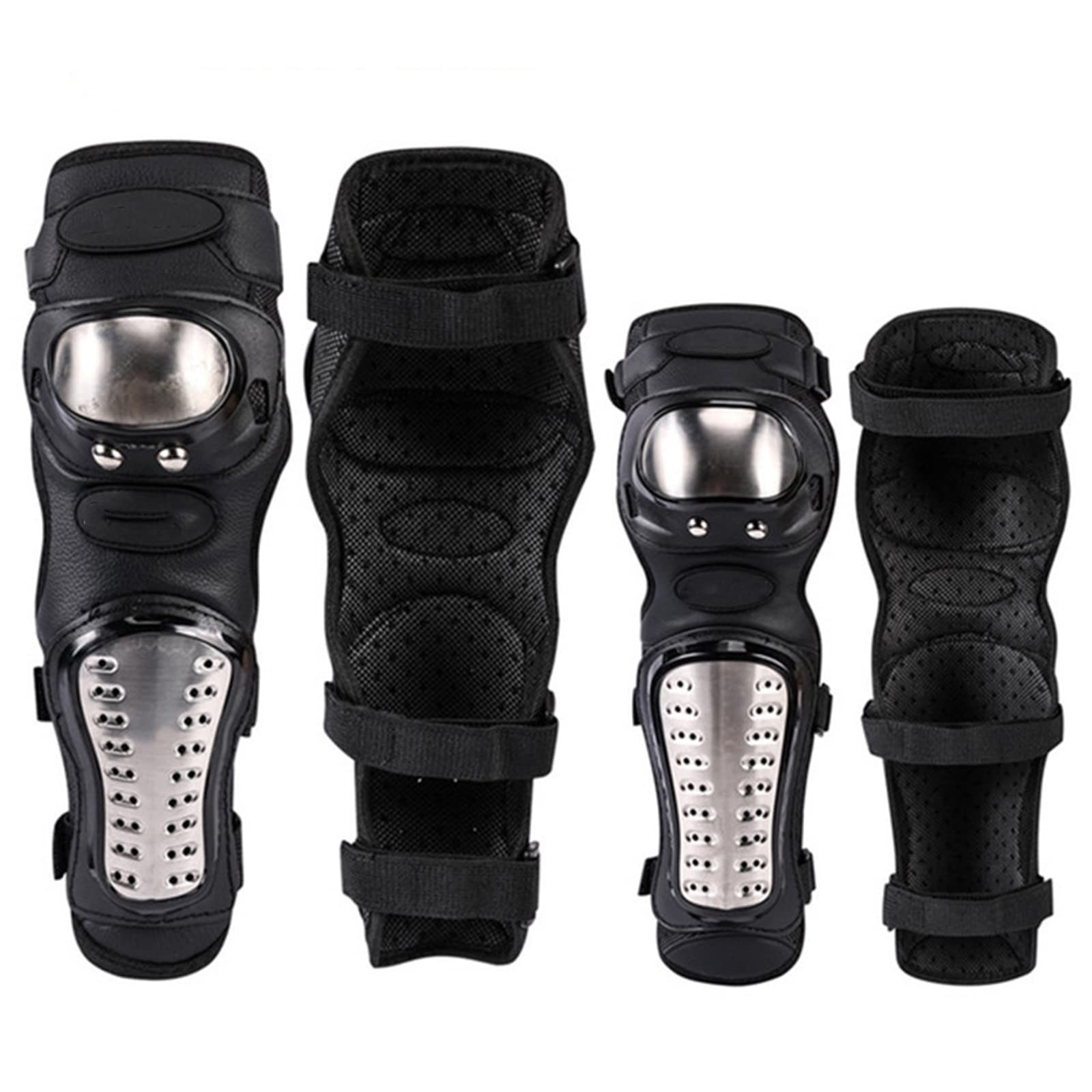 4Pc Motorrad Lange Knieschützer Ellenbogenschutz Motorrad Racing Outdoor SportsThick Edelstahl Schutzausrüstung Set