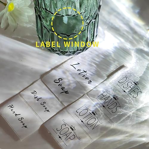 Miniatura 4 de Dispensador de jabón de vidrio verde para baño, paquete de 2 dispensadores de loción líquida de manos de 15 onzas con bomba para cocina, baño,