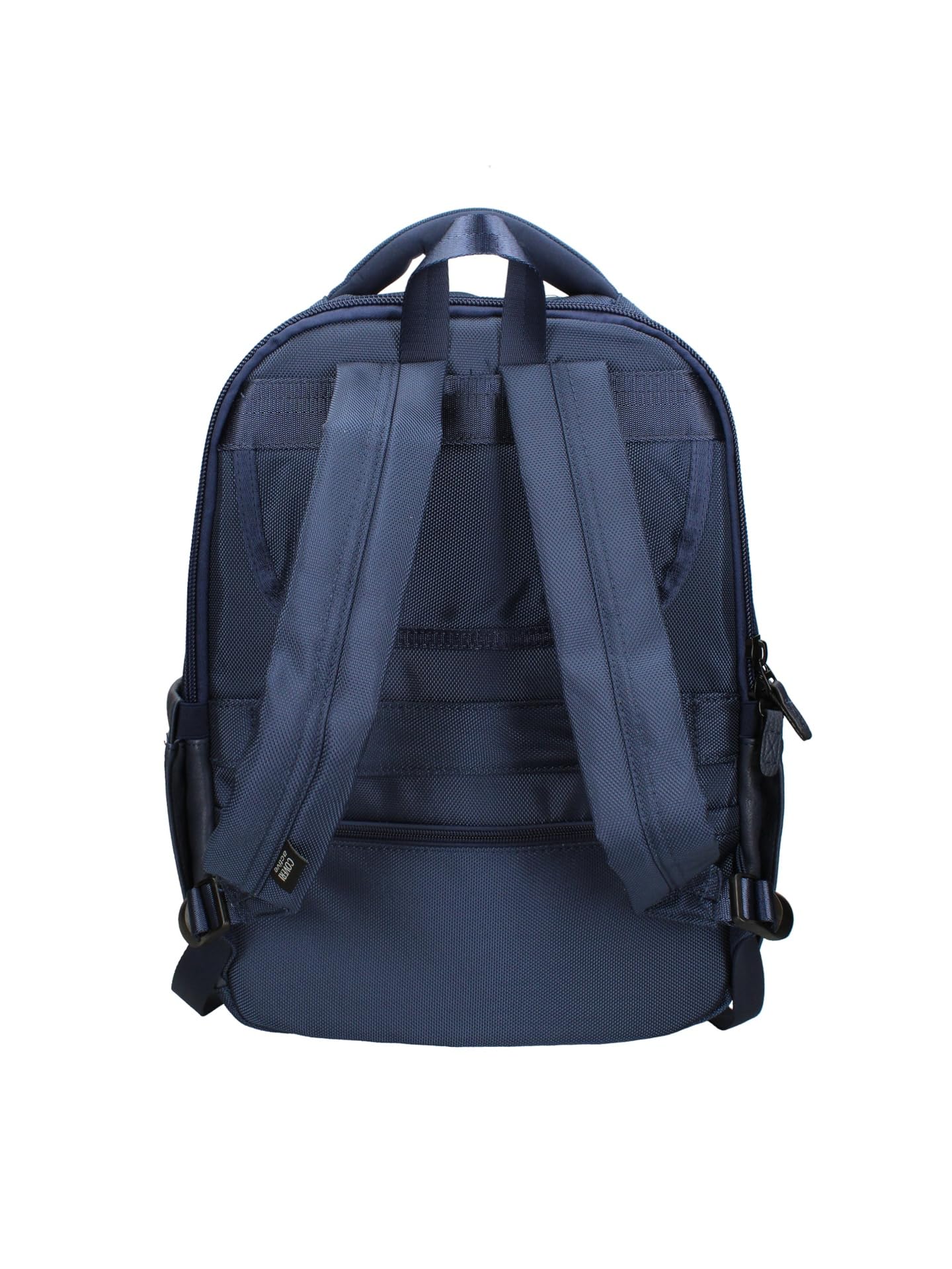 COVERI COLLECTION Mochila Coveri unisex poliéster - Cierre de cremallera y bolsillos laterales 30x13x40 cm Azul