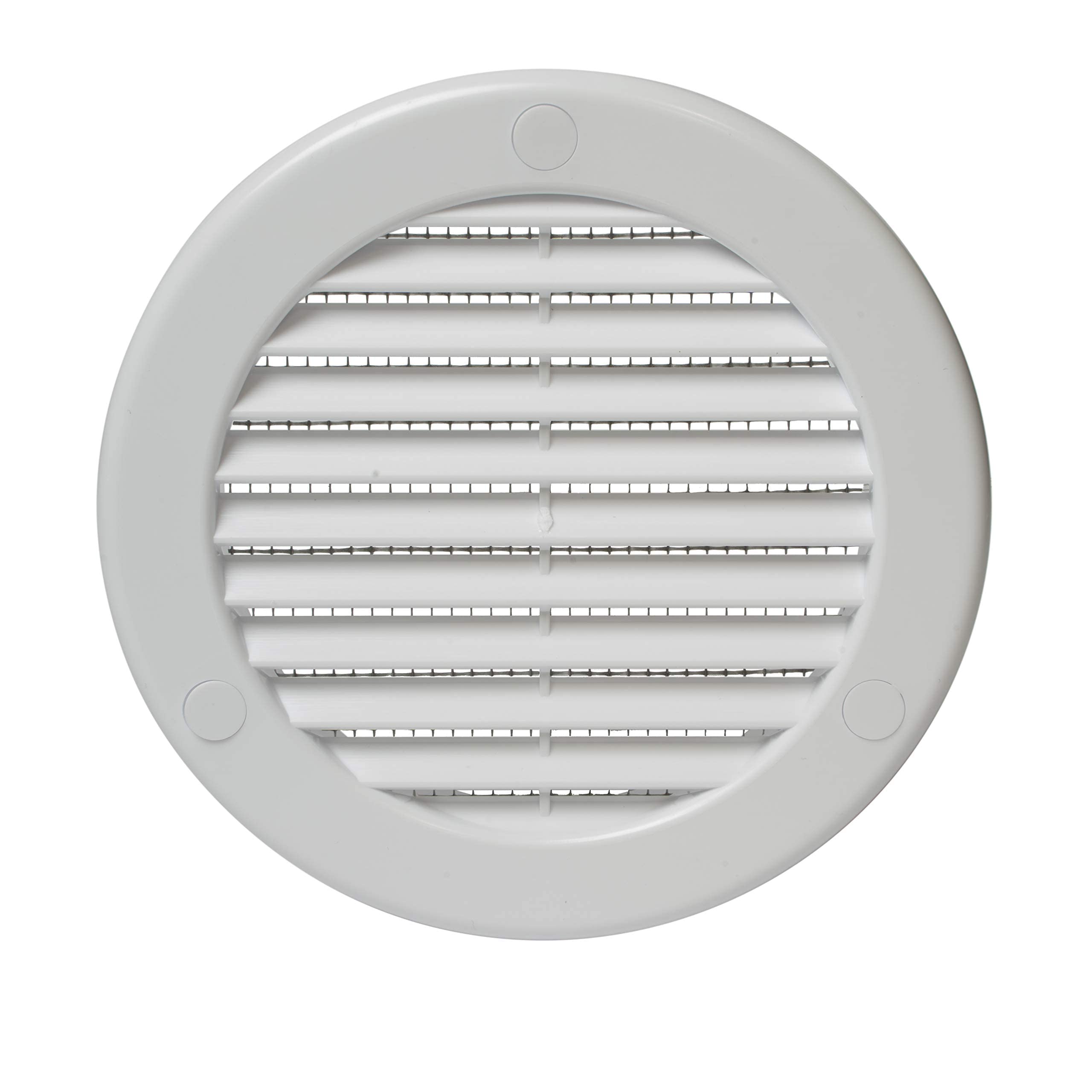– Vent Systems Ø100 mm / 4'' Inch White Soffit Vent Cover with Flange - Round Air Vent Louver - Grille Cover - Built-in Insect Screen - HVAC Vents for Bathroom, Home Office, Kitchen