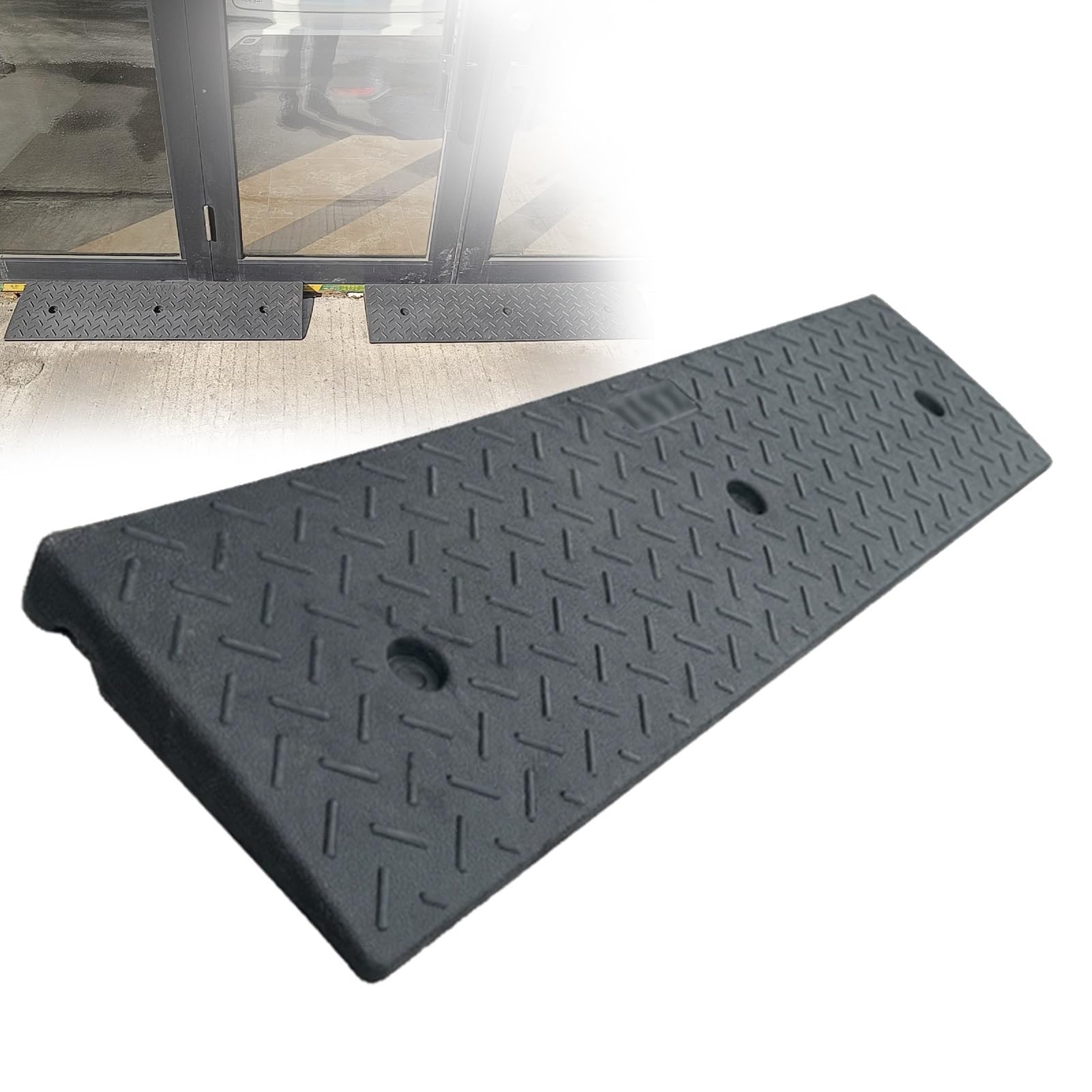Genérico Rampa de Goma Resistente para sillas de Ruedas - Rampa Segura de 6 cm para umbrales de Scooters de Movilidad Que facilita el Acceso sobre escalones y bordillos - Ideal para usuarios de Silla