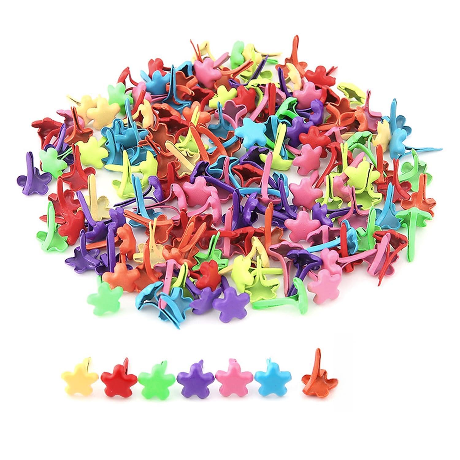 Attaches parisiennes en métal coloré pour scrapbooking et loisirs créatifs x200