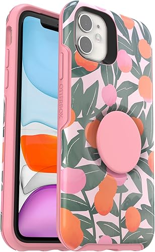 OtterBox + Funda delgada de la serie Pop Symmetry para iPhone 11, iPhone XR (solamente) embalaje al por menor - Stay Peachy