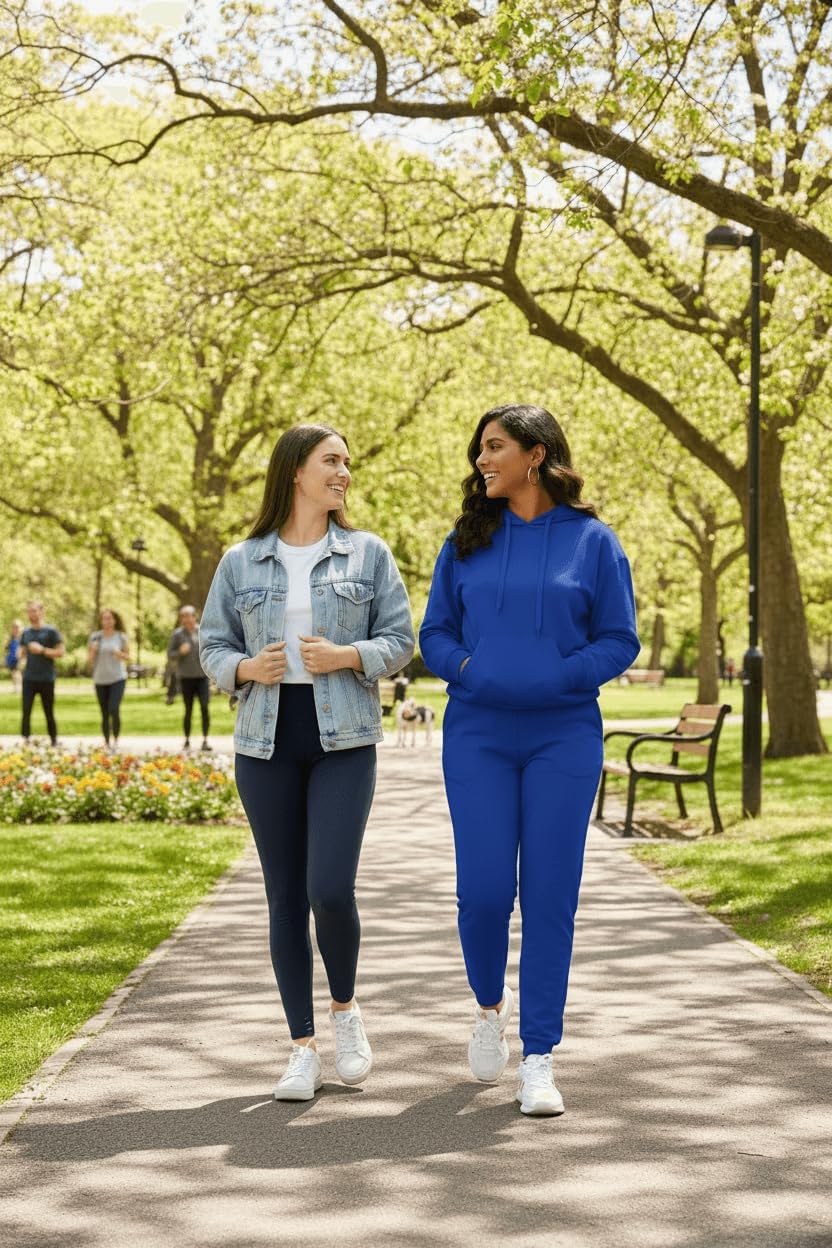 CLOCOR Womens 2 Piece Outfits Sweatsuits - Tracksuit Set Long Sleeve Crop Top & Drawstring Wide Leg Pants with Pockets - Image 5