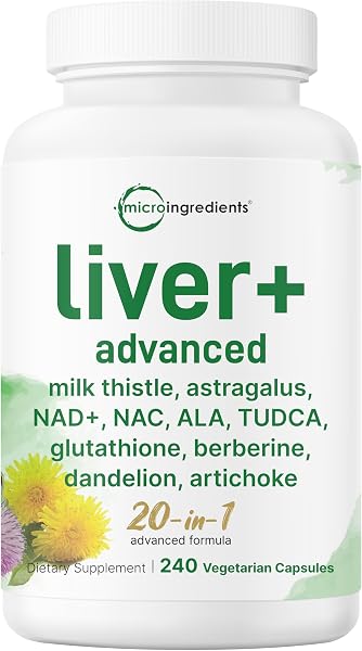 Liver Advanced+, 240 Veggie Capsules | 20-in-1 Complex with Milk Thistle…