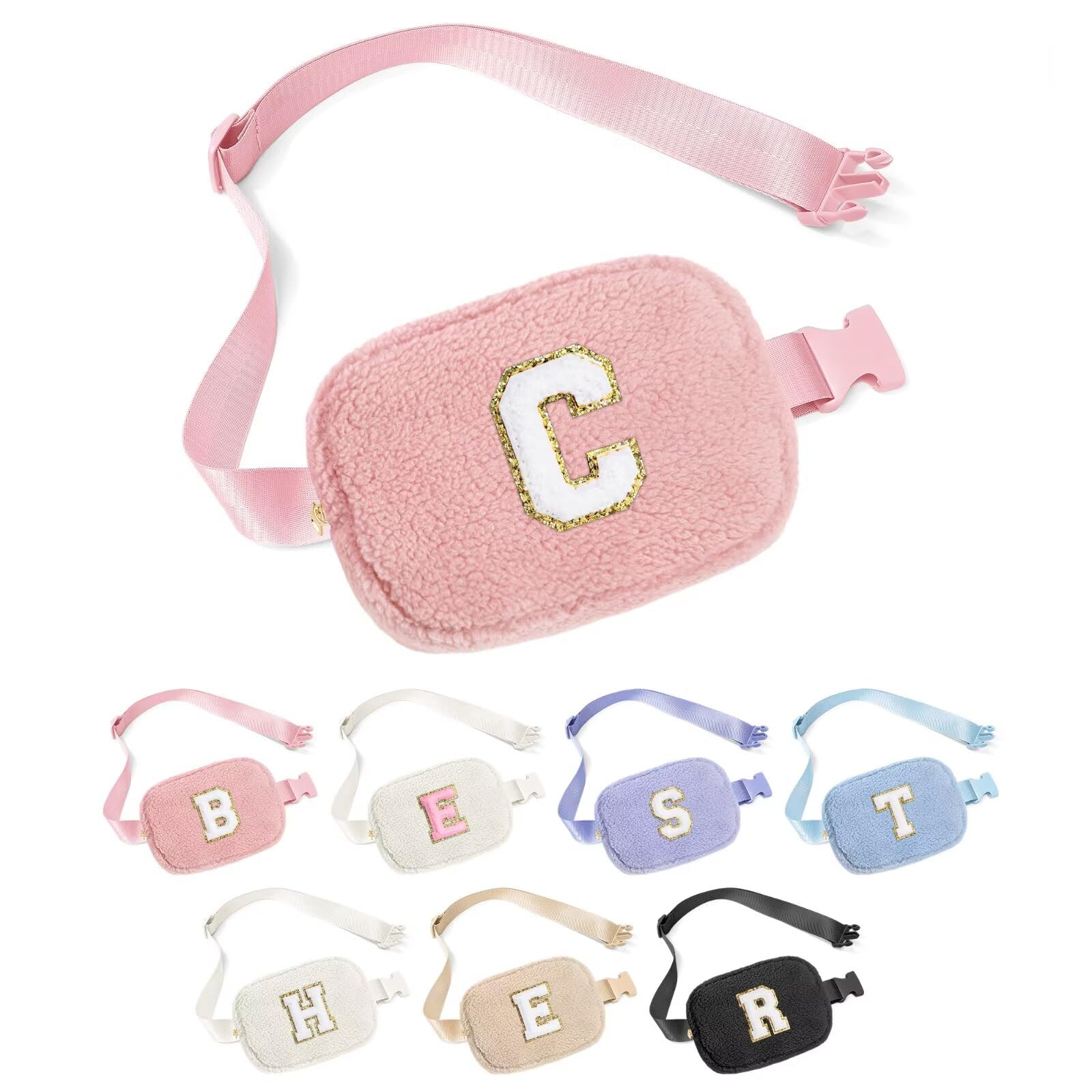 YOOLIFE Birthday Gifts for 3 4 5 6 7 8 9 10 11 12 Year Old Girl, Initial Fanny Pack Crossbody Bag Belt Bag Girls Purse, Gifts for Girls Kids Daughter