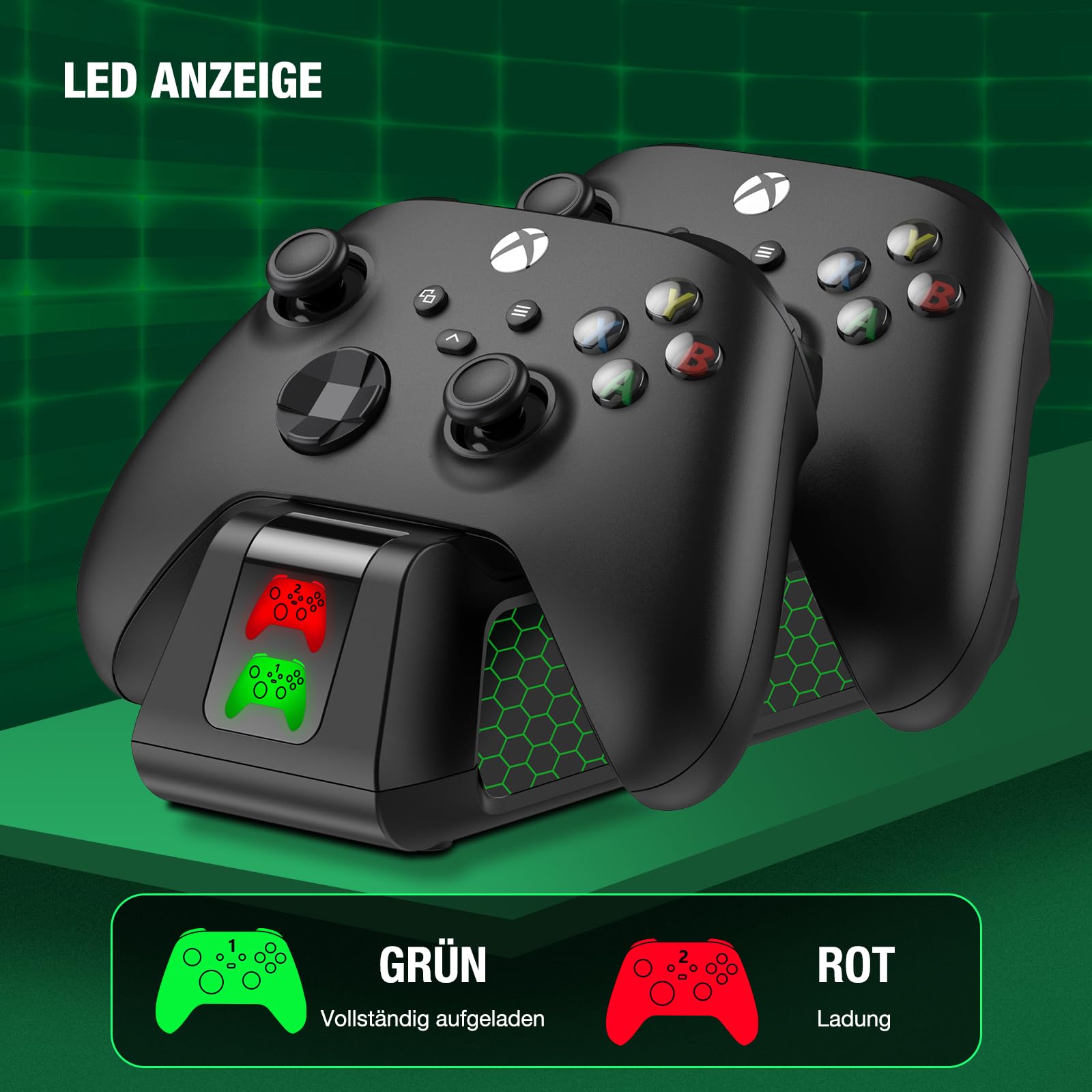 Batterie Rechargeable Xbox avec Station de Charge pour X/S/One/Elite - 4 Couvercles de Batterie (Sans Contrôleur)