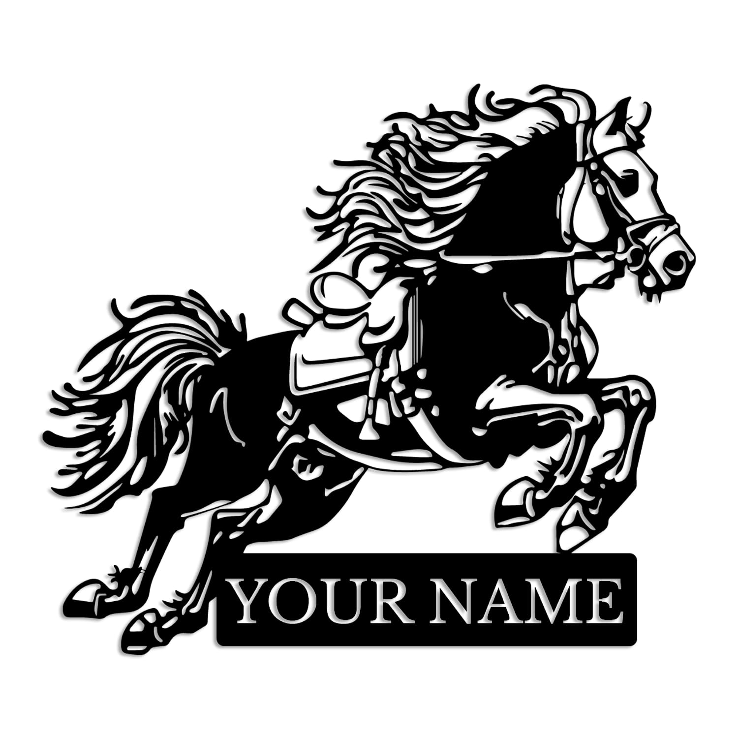 Kissesuu Horses J Personalized Horse Ranch Metal Sign, Custom Outdoor Metal Horse Farm Sign,Horse Metal Sign, Outdoor Family Name Sign, Horse Farm Monogram,Farmer Home Decor, Farmhouse Decor (Horses J)