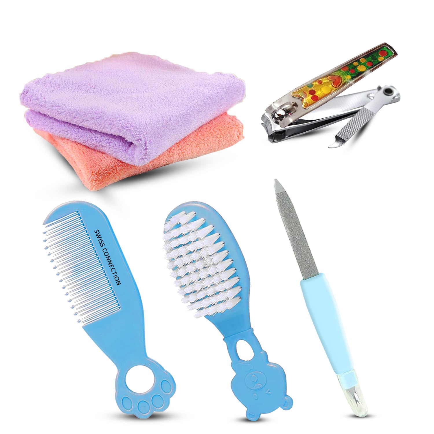 SCN Beauty Baby Grooming Kit – Comb, Brush, Nail Clipper, File & Soft Towels – Gentle Baby Care Set for Newborns & Toddlers (Blue)-image-46