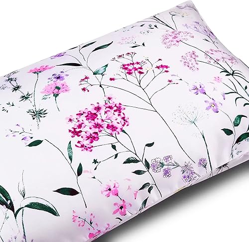 Miniatura 4 de NASUMR Funda de almohada de satén para cabello y piel, fundas de almohada de satén blanco para mujer, paquete de 2 fundas de almohada de satén