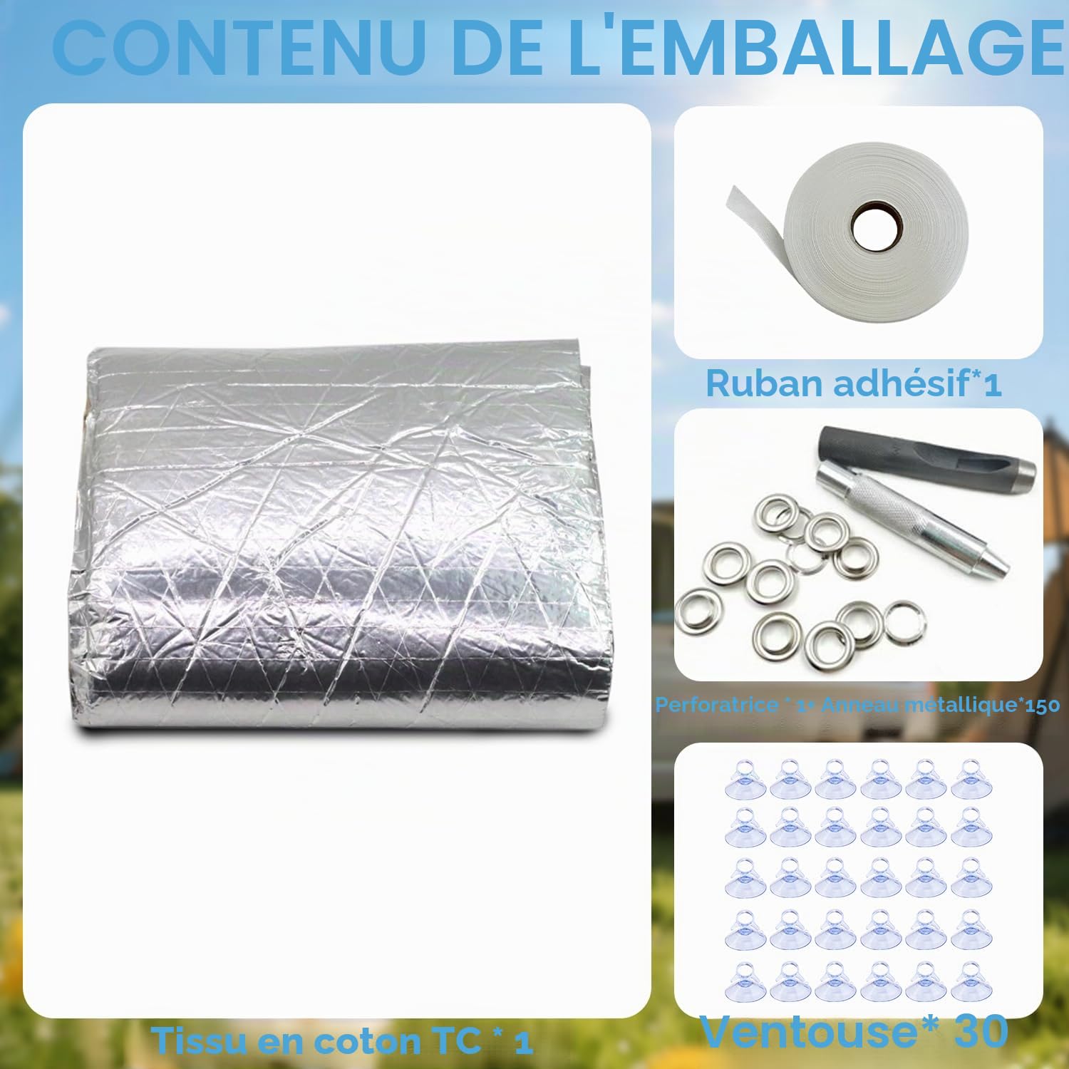 Kit de tapis thermique pour voiture, 3,5 x 1,47 m, kit de tapis thermique, à monter soi-même, couverture de fenêtre universelle, isolation thermique, protection contre la lumière et la vie privée