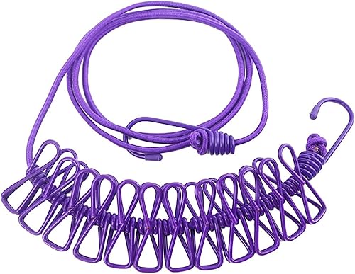 Miniatura 4 de ALINNA Tendedero portátil retráctil, tendedero de viaje con 12 pinzas para la ropa para secar en interiores, accesorios de campamento al aire libre